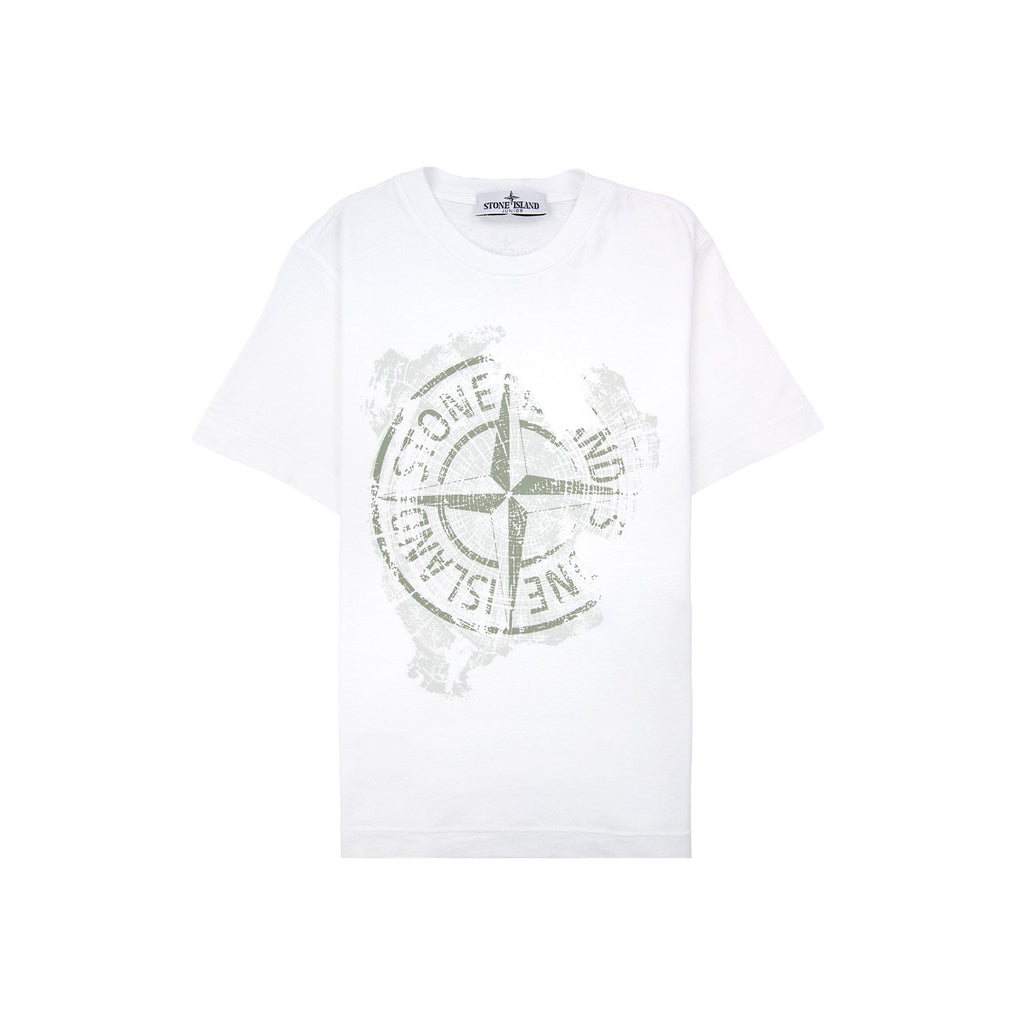 Stone Island Junior 2100010 30/1 Baobab One Print T Shirt White V0001