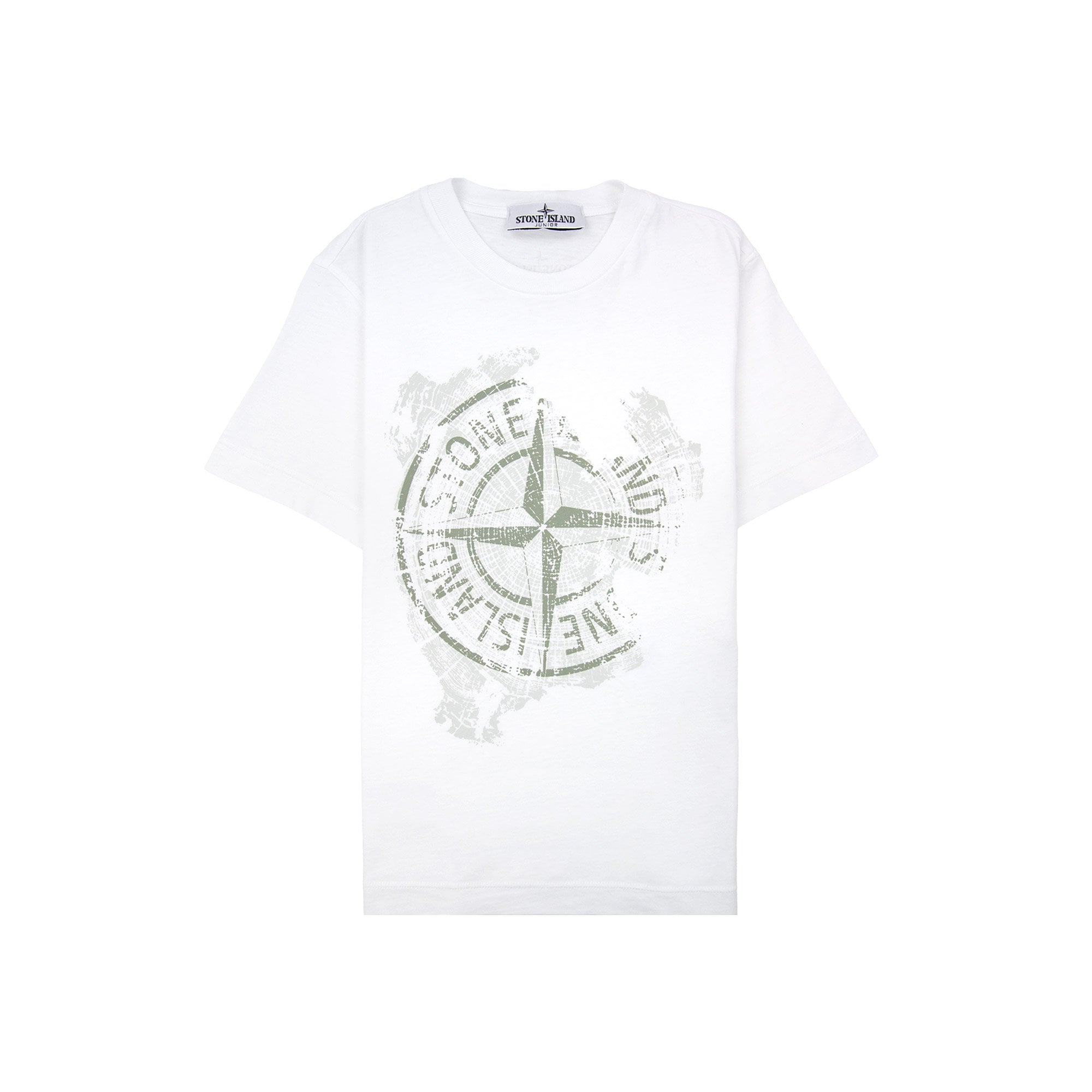 Stone Island Junior 2100010 30/1 Baobab One Print T Shirt White V0001