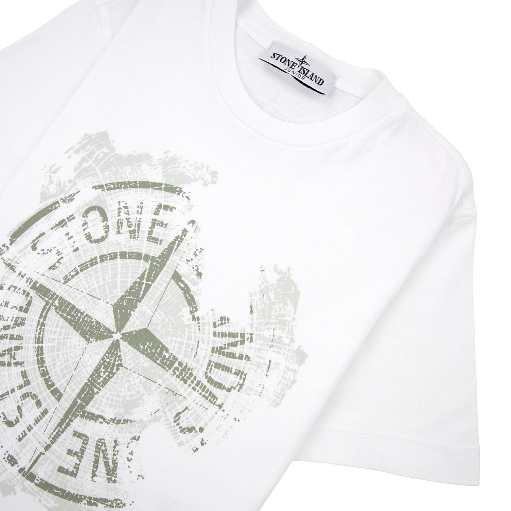 Stone Island Junior 2100010 30/1 Baobab One Print T Shirt White V0001