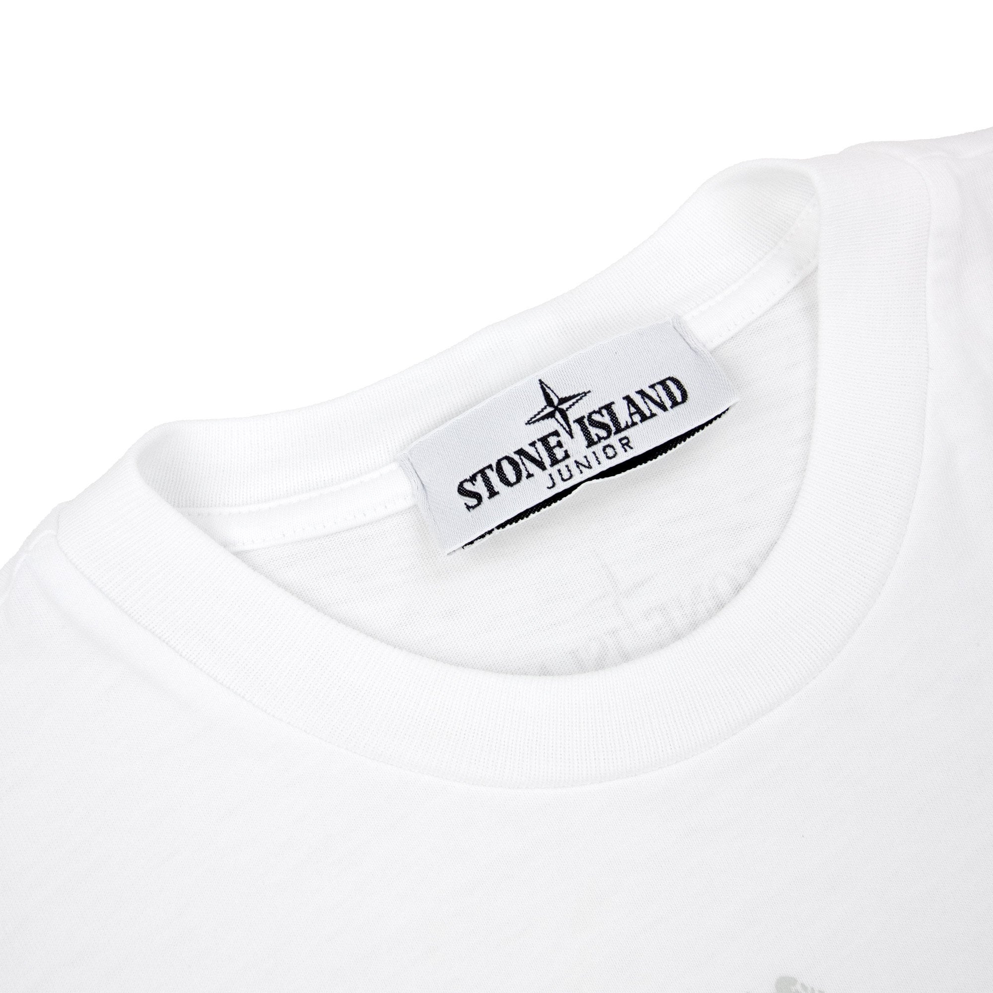 Stone Island Junior 2100010 30/1 Baobab One Print T Shirt White V0001