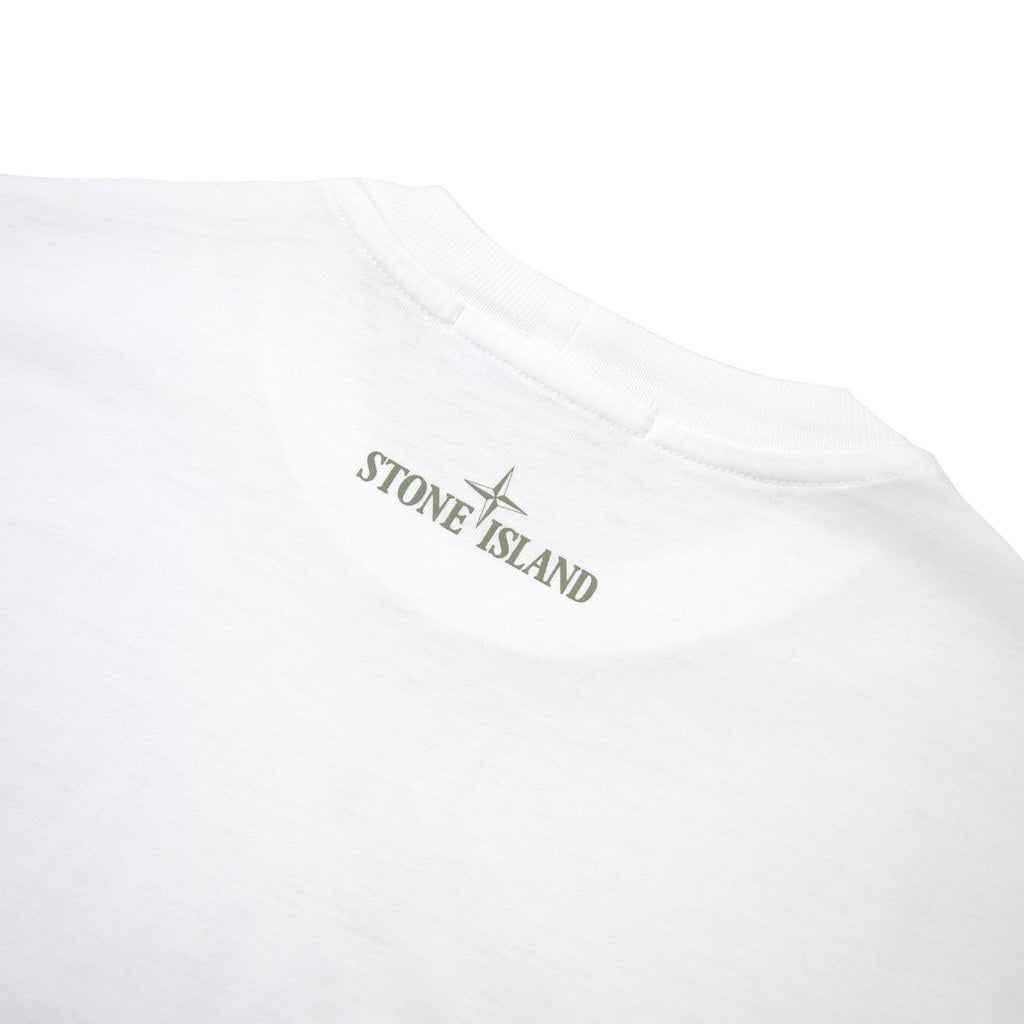 Stone Island Junior 2100010 30/1 Baobab One Print T Shirt White V0001