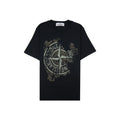 Stone Island Junior 2100010 30/1 Baobab One Print T Shirt Black V0029