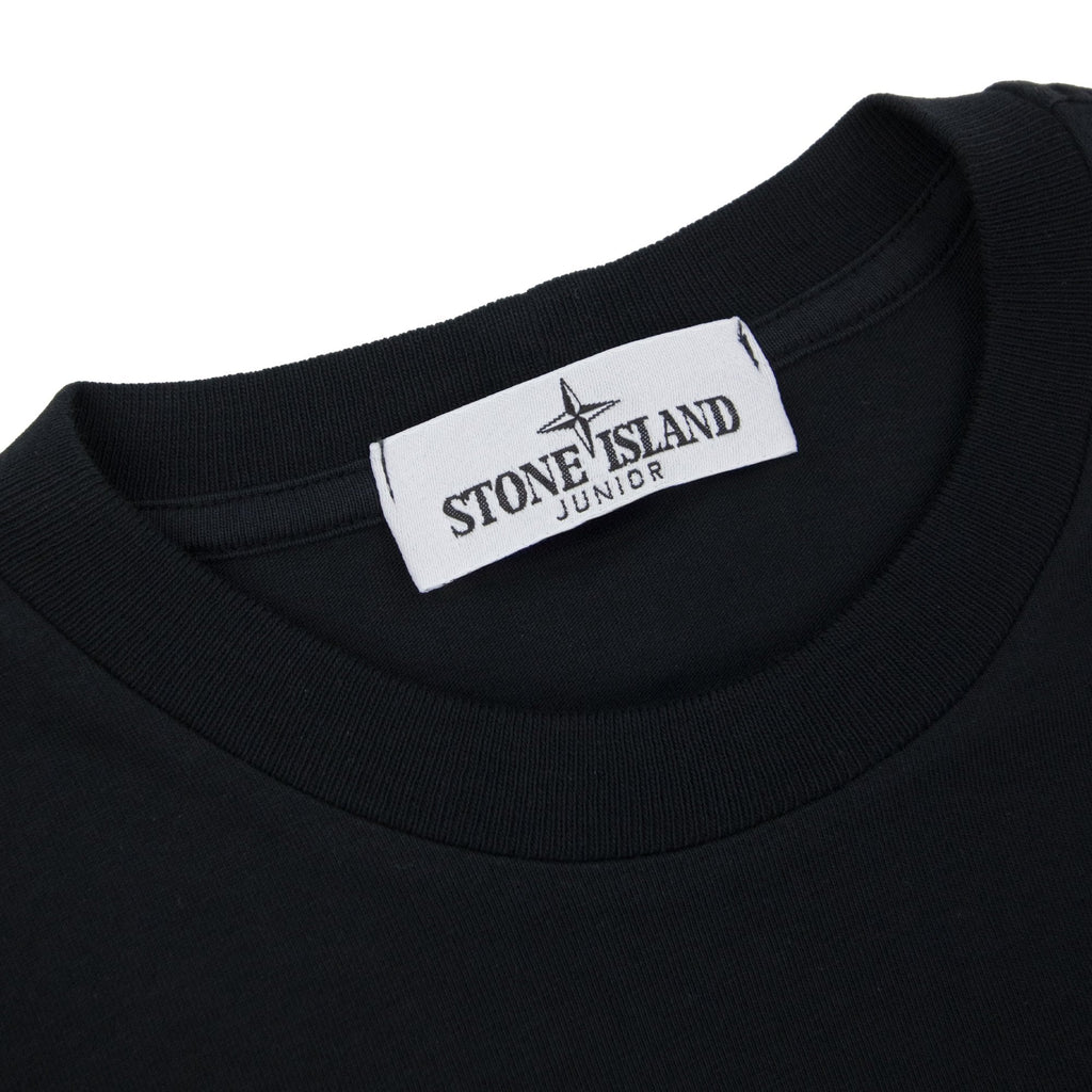 Stone Island Junior 2100010 30/1 Baobab One Print T Shirt Black V0029