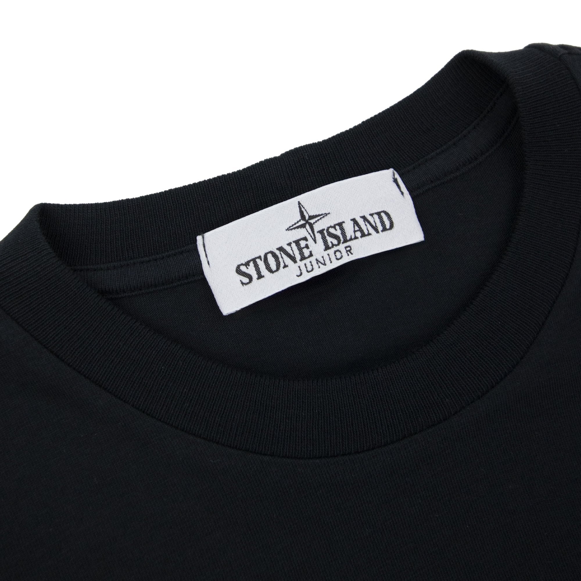 Stone Island Junior 2100010 30/1 Baobab One Print T Shirt Black V0029