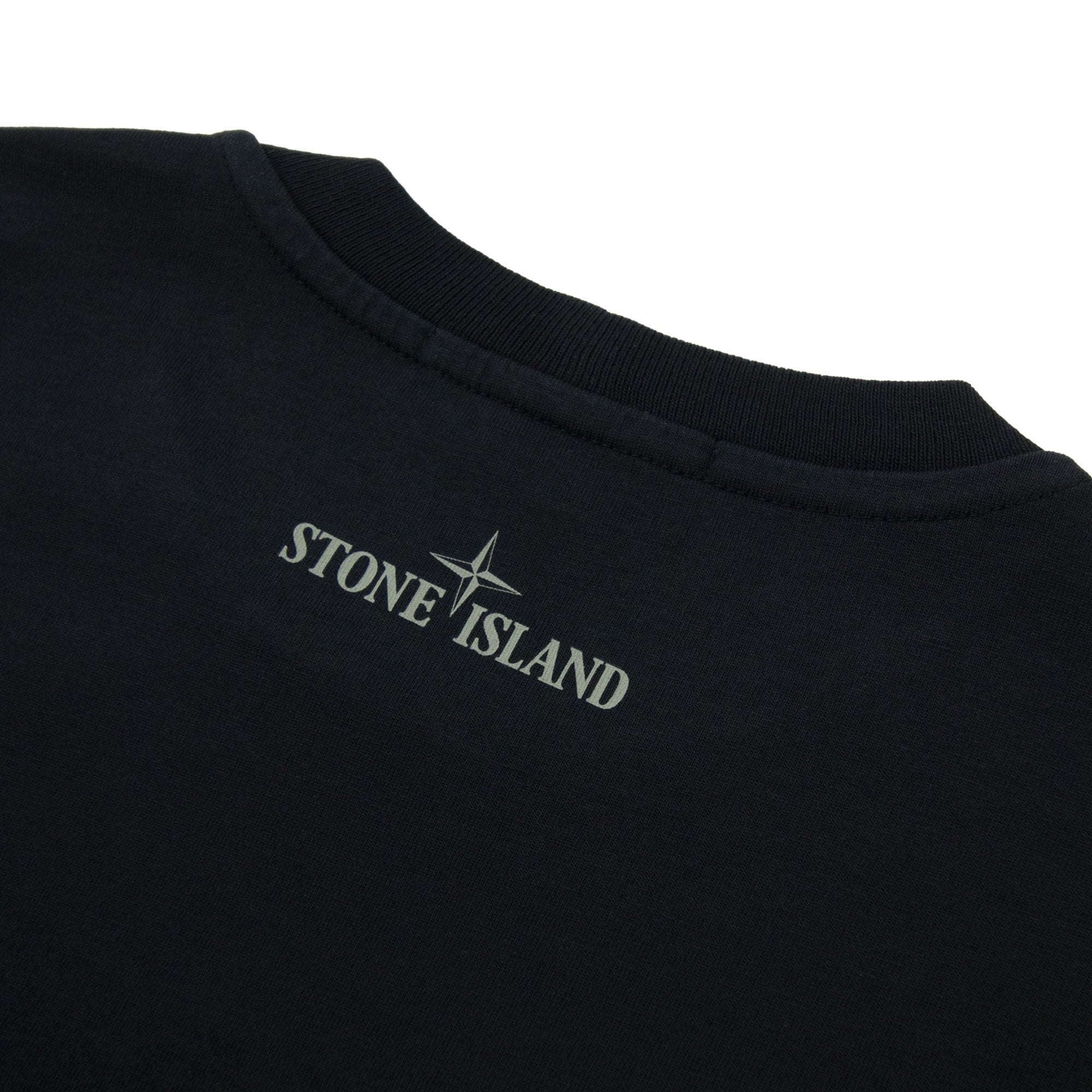Stone Island Junior 2100010 30/1 Baobab One Print T Shirt Black V0029