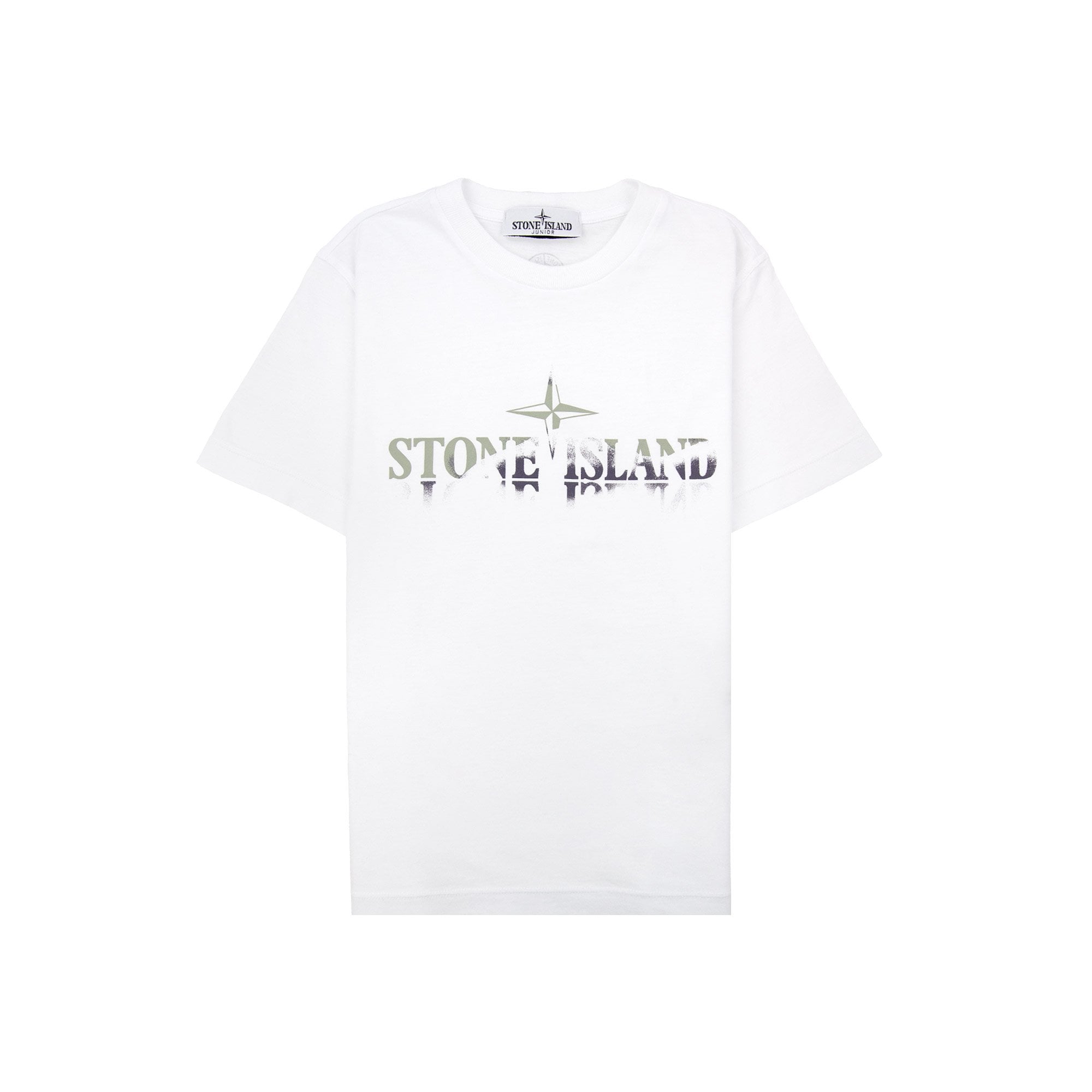 Stone Island Junior 30/1 Camo Two Print Logo T Shirt White V0001