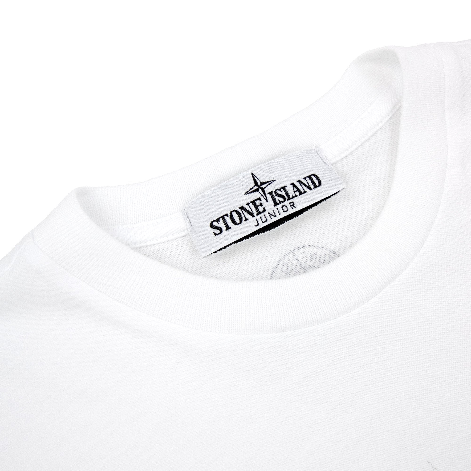 Stone Island Junior 30/1 Camo Two Print Logo T Shirt White V0001
