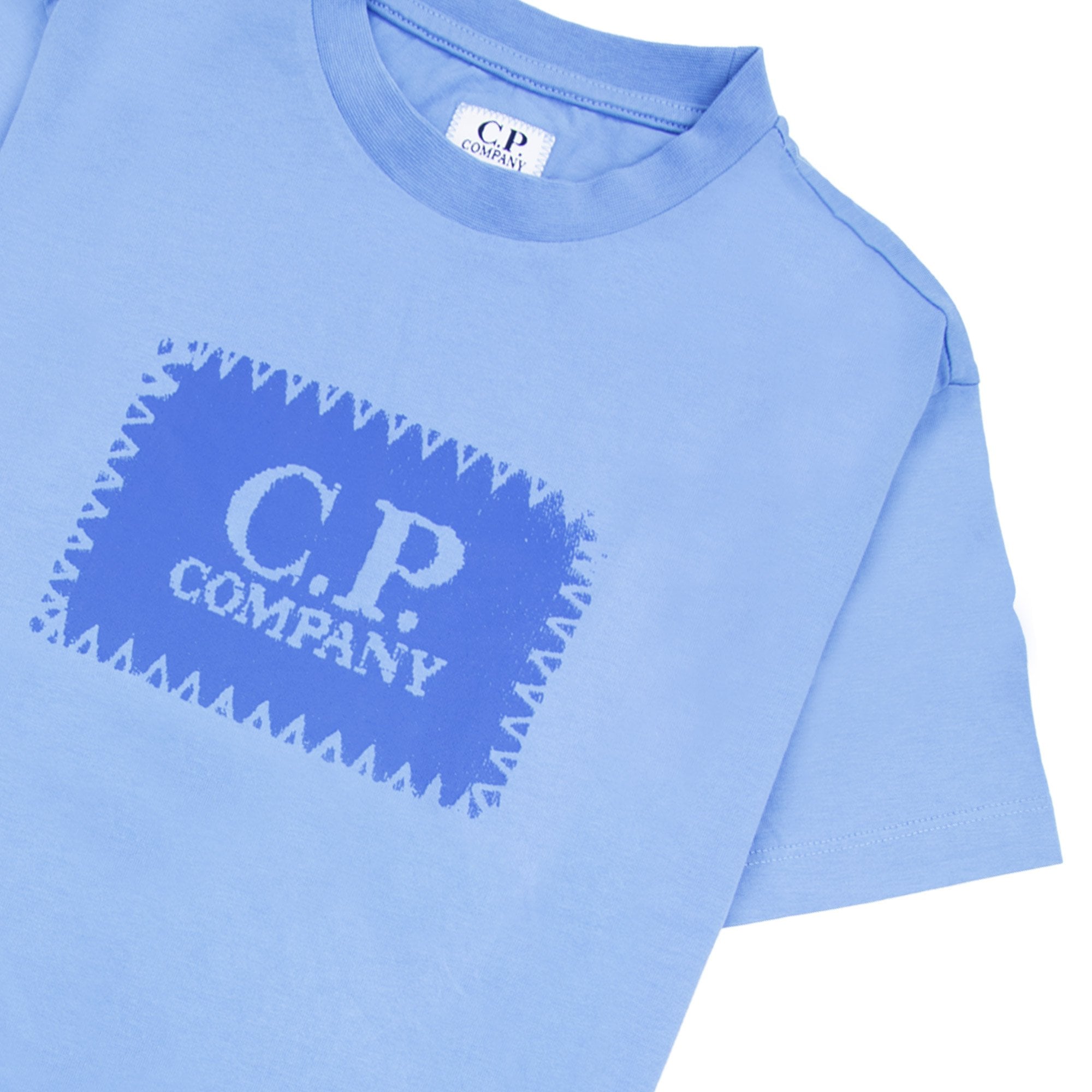 Cp Company Undersixteen Patch Logo T-shirt Light Blue 857