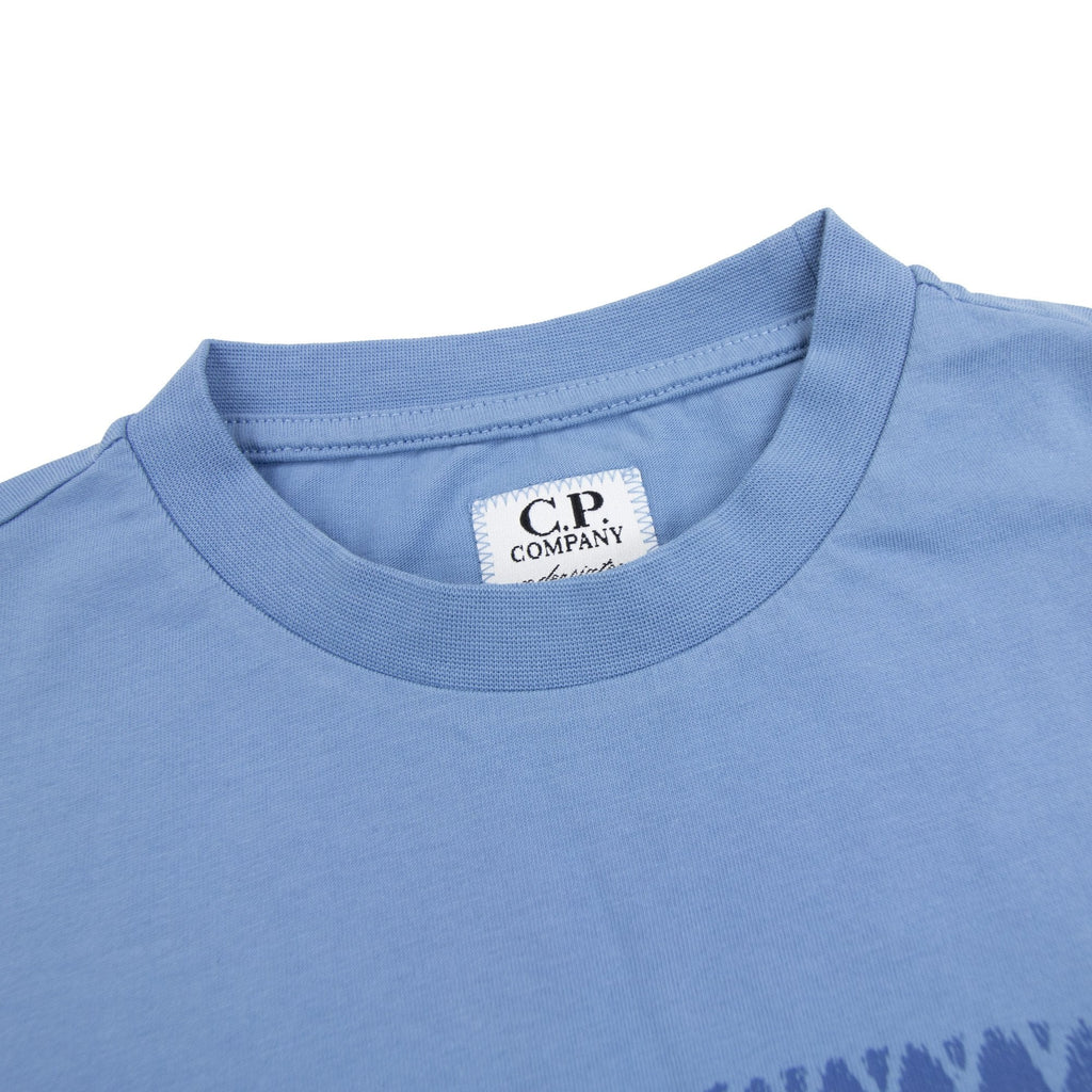 Cp Company Undersixteen Patch Logo T-shirt Light Blue 857