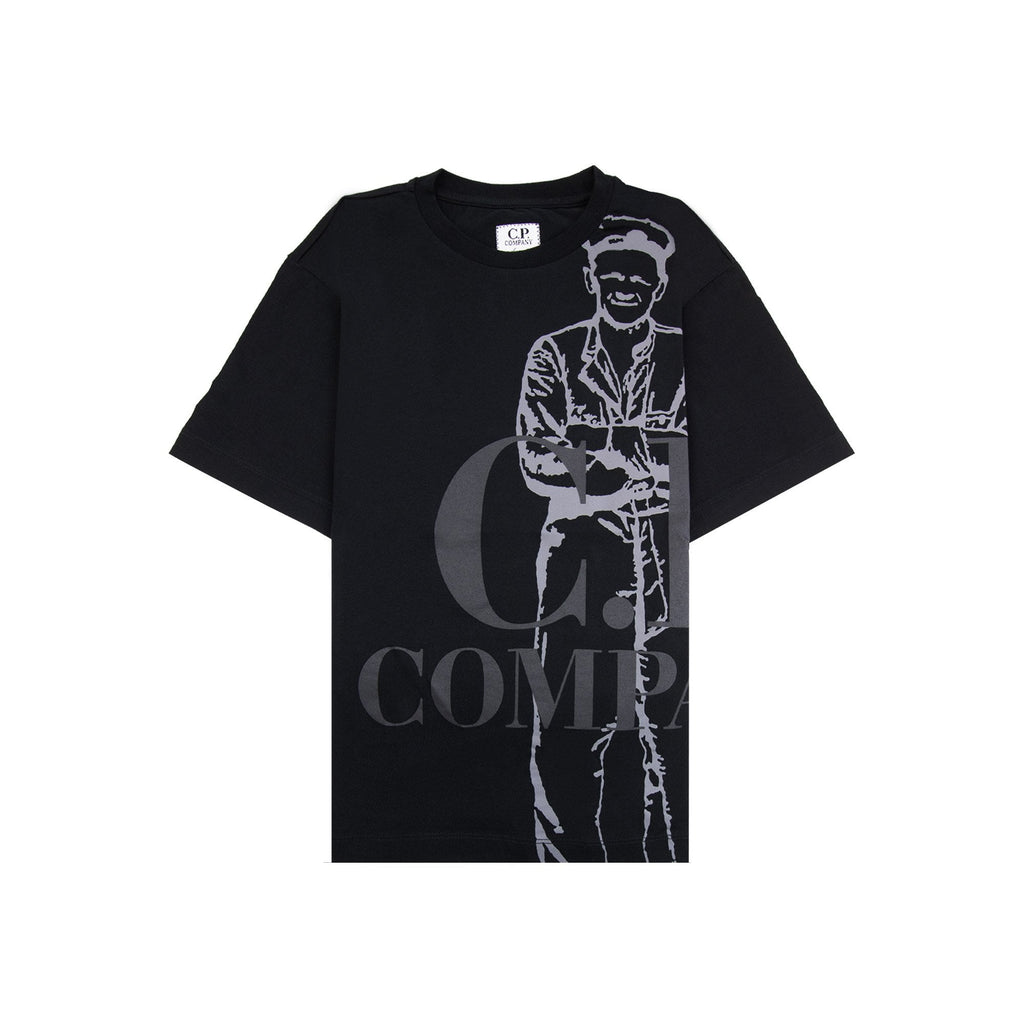 Cp Company Undersixteen 30/1 Maxi Logo T Shirt Black 999