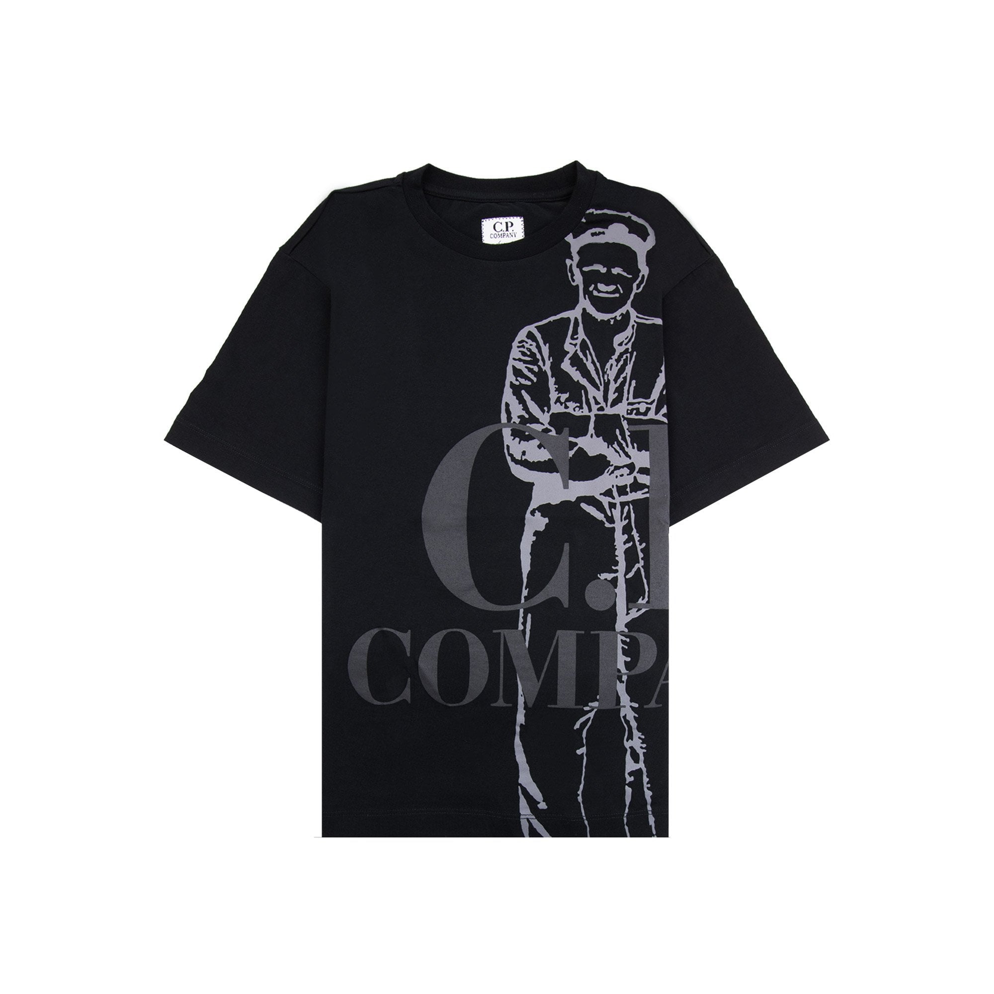 Cp Company Undersixteen 30/1 Maxi Logo T Shirt Black 999