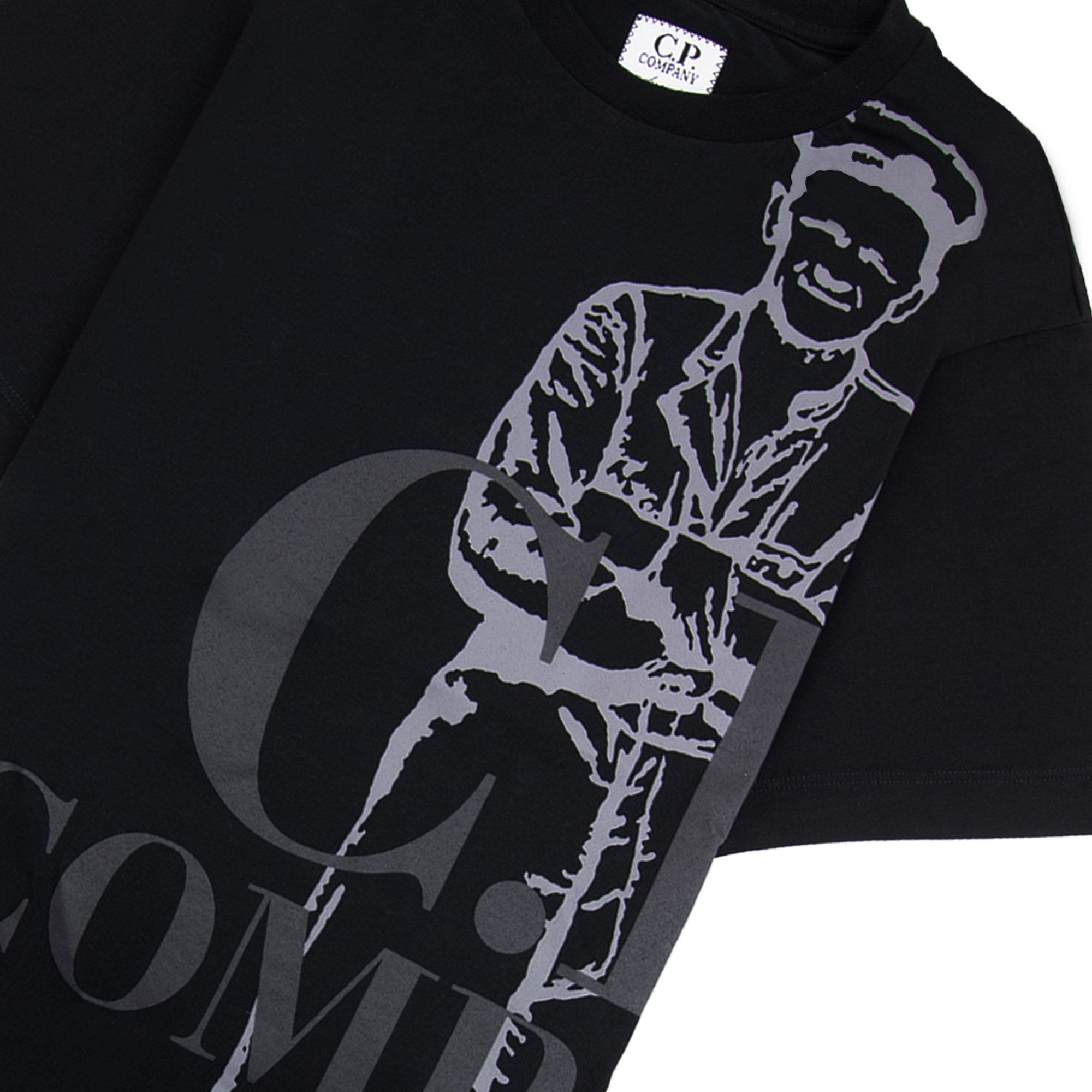 Cp Company Undersixteen 30/1 Maxi Logo T Shirt Black 999