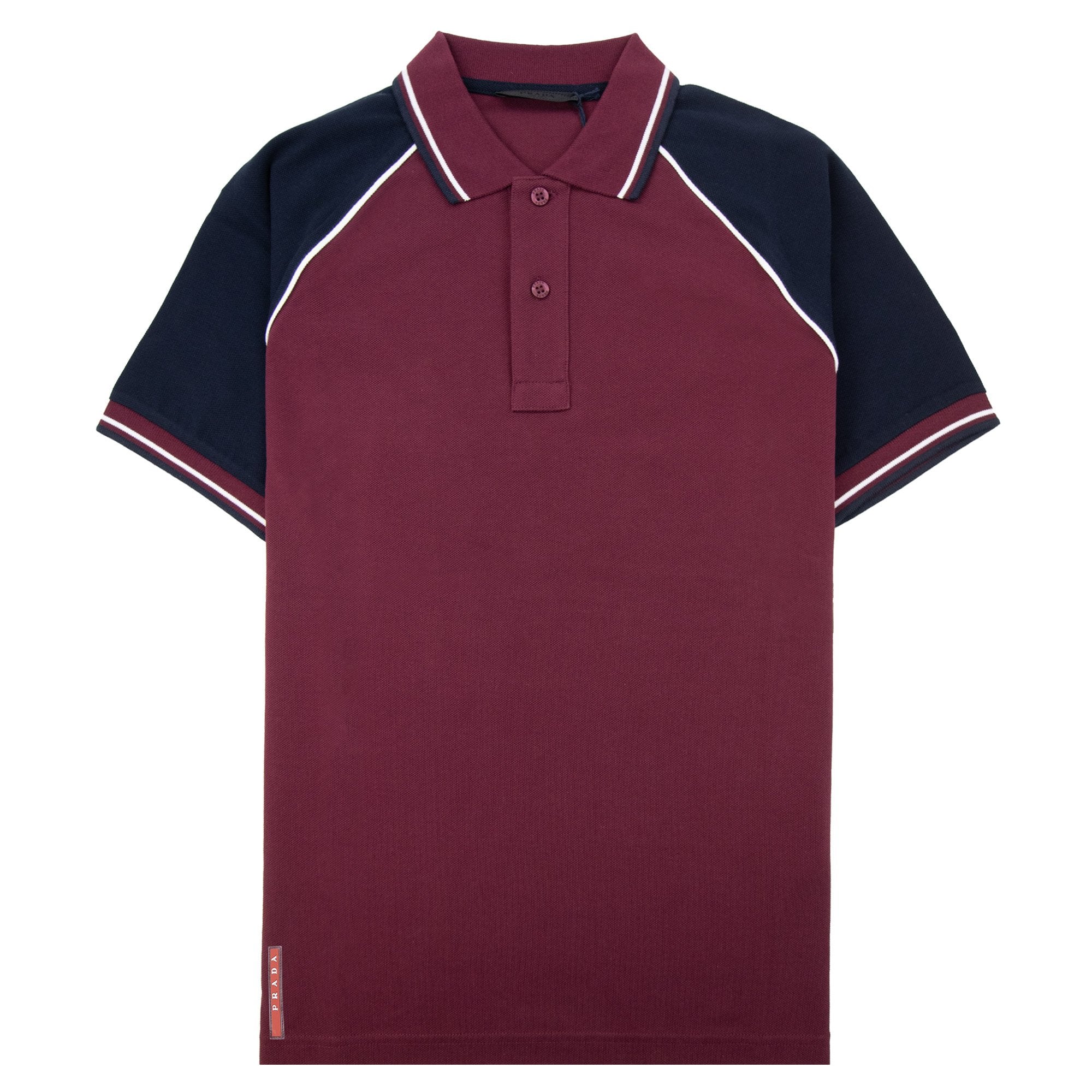 Prada Piquet Cotton Polo Maroon