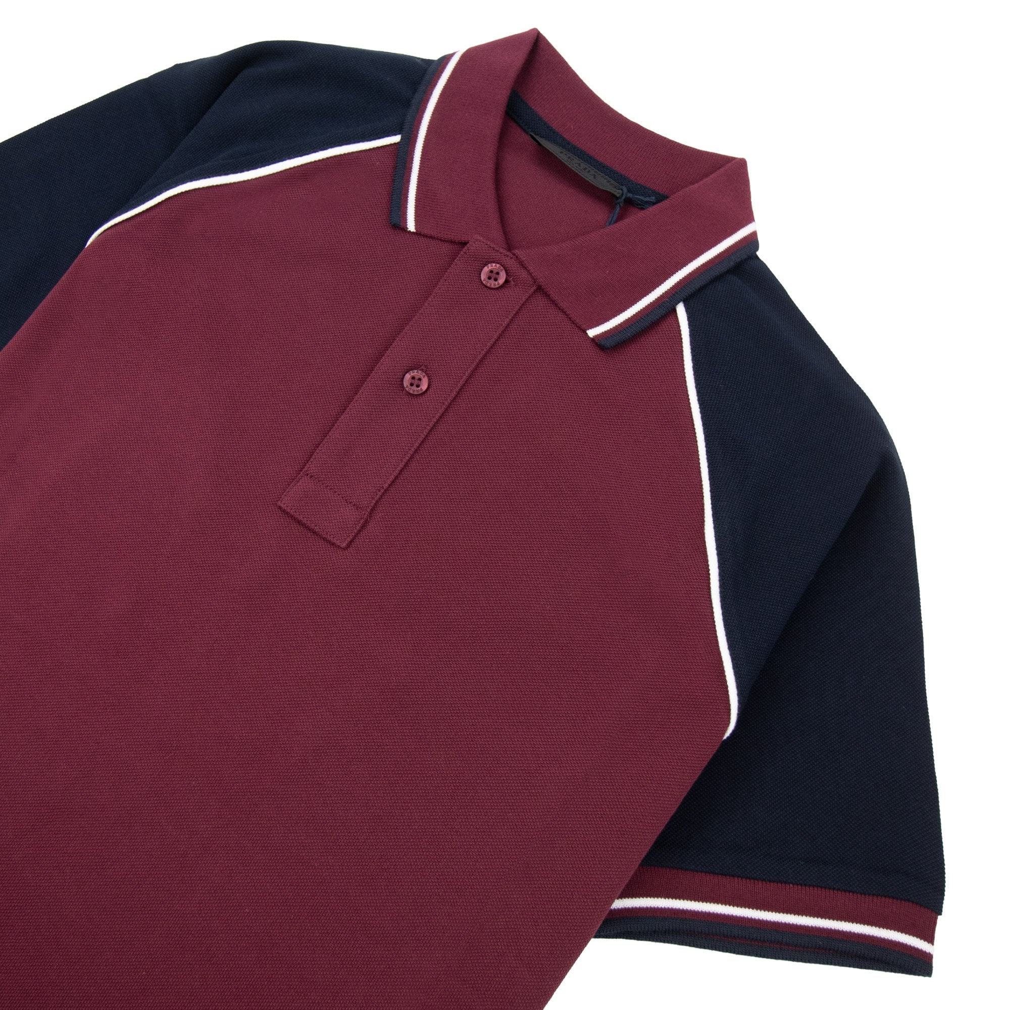 Prada Piquet Cotton Polo Maroon