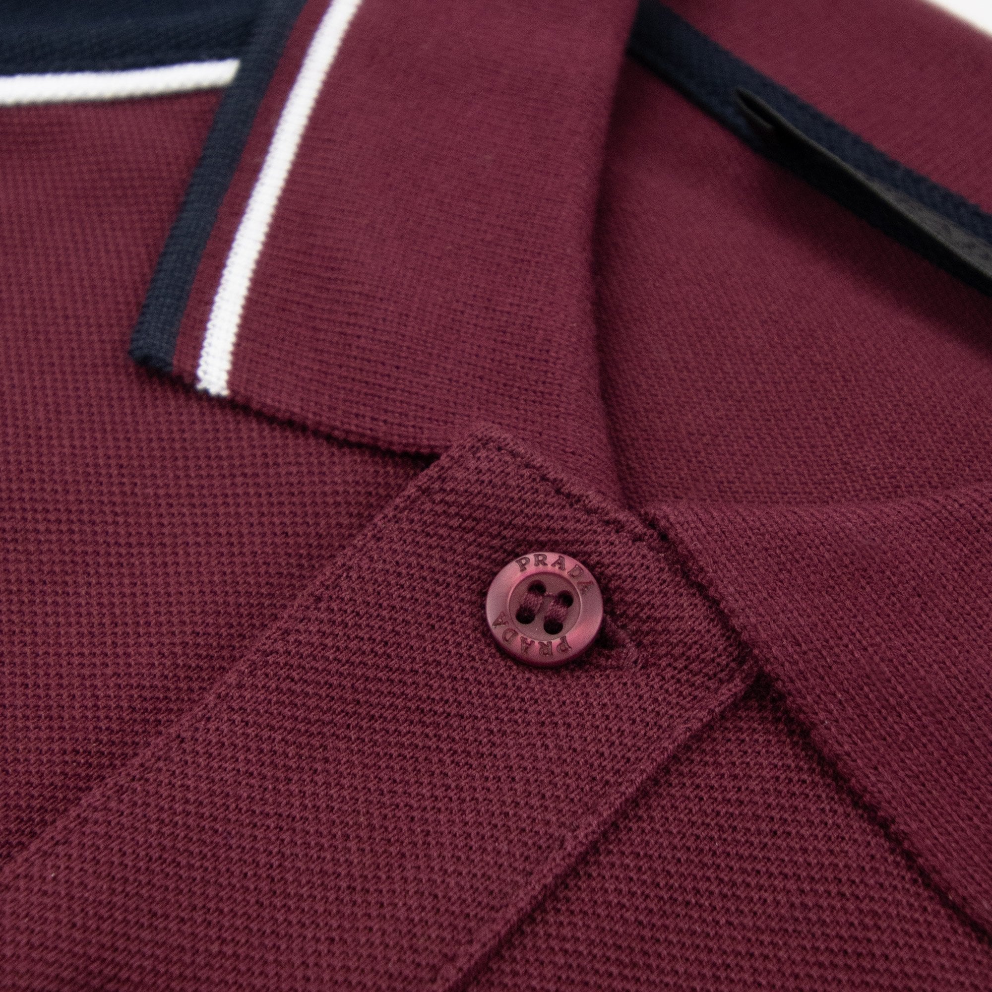 Prada Piquet Cotton Polo Maroon