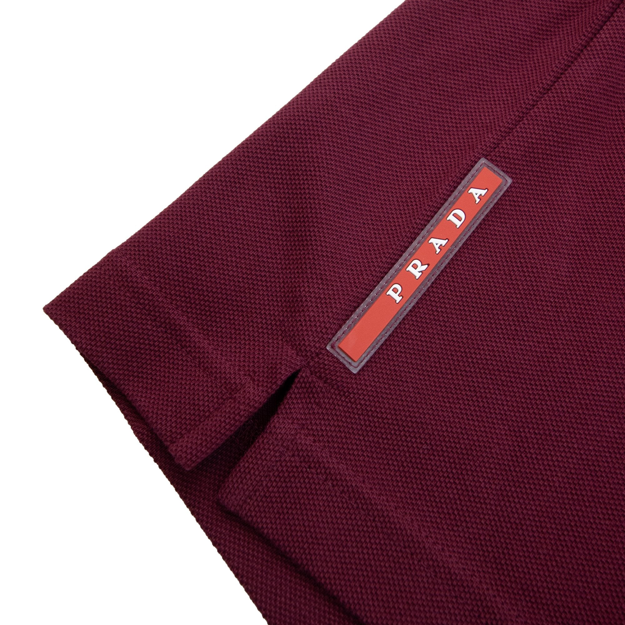Prada Piquet Cotton Polo Maroon