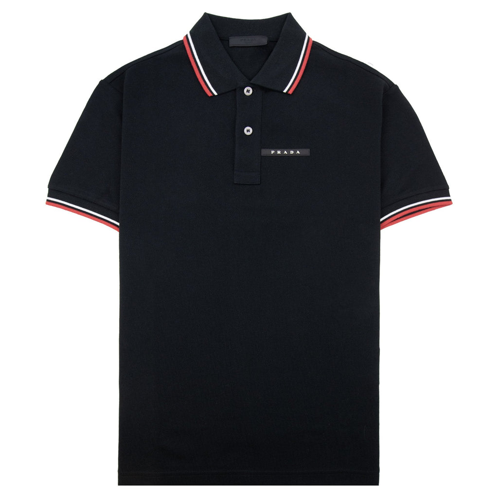 Prada Piquet Short Sleeve Polo Black