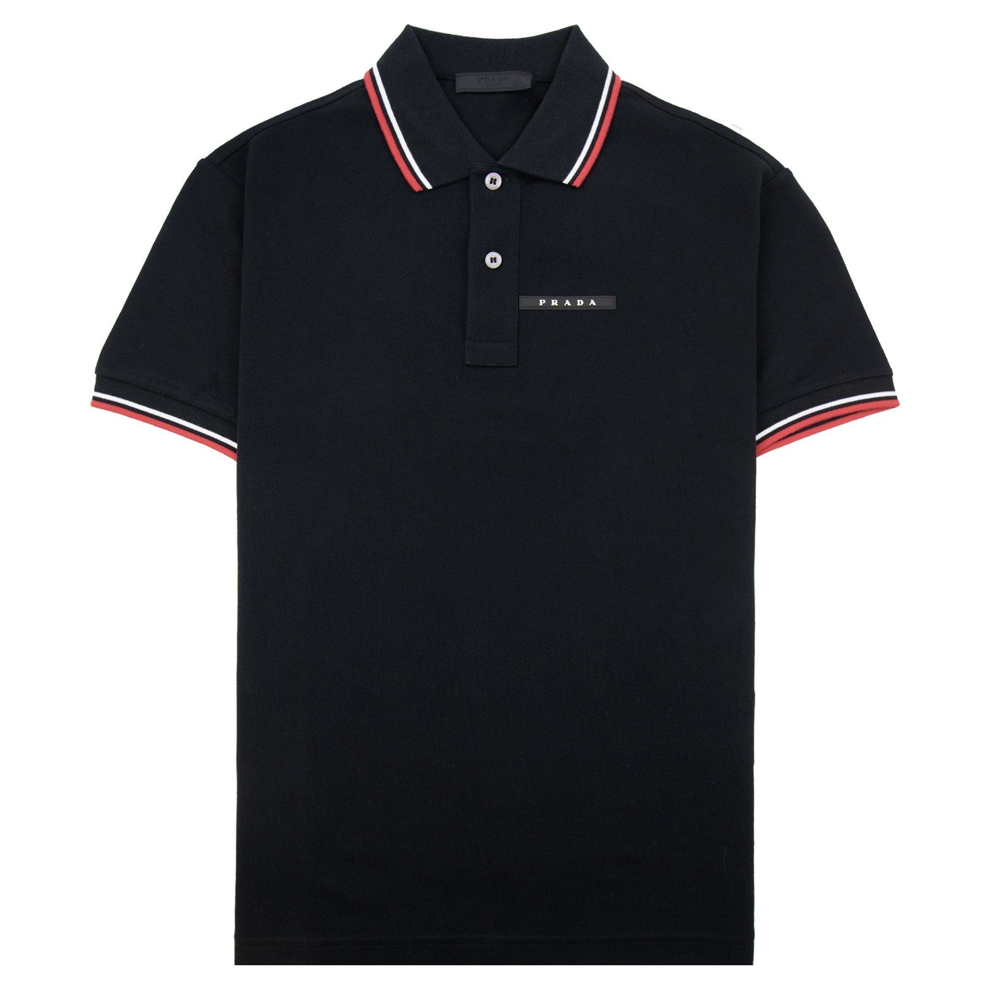 Prada Piquet Short Sleeve Polo Black