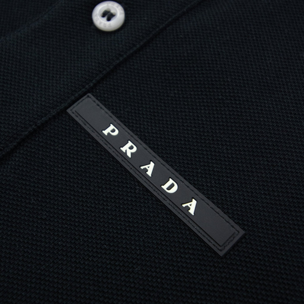 Prada Piquet Short Sleeve Polo Black