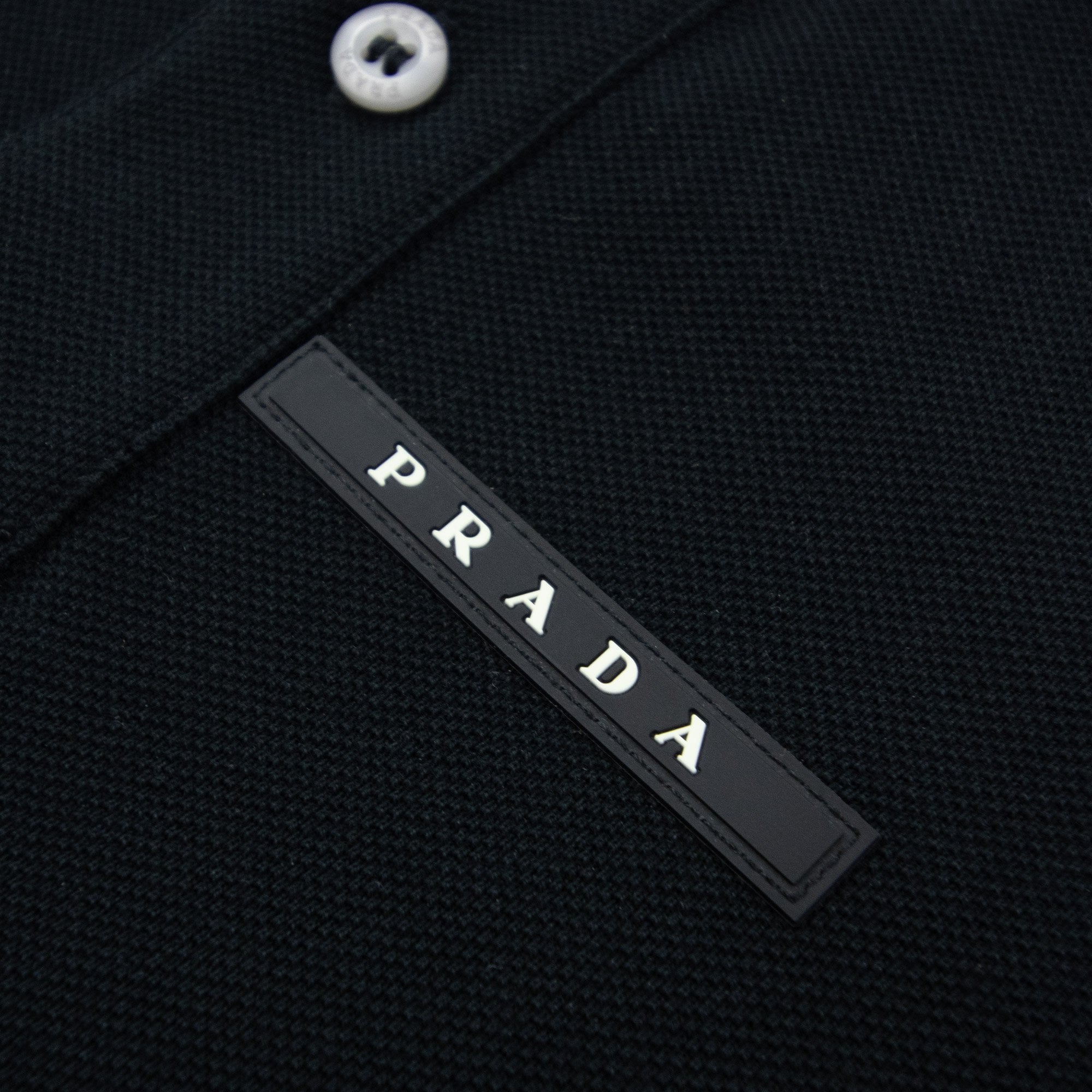 Prada Piquet Short Sleeve Polo Black