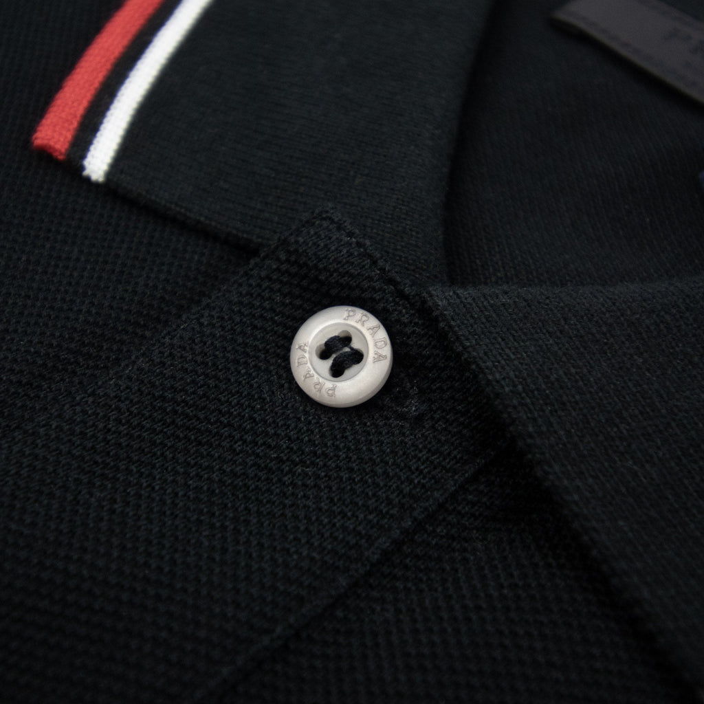 Prada Piquet Short Sleeve Polo Black