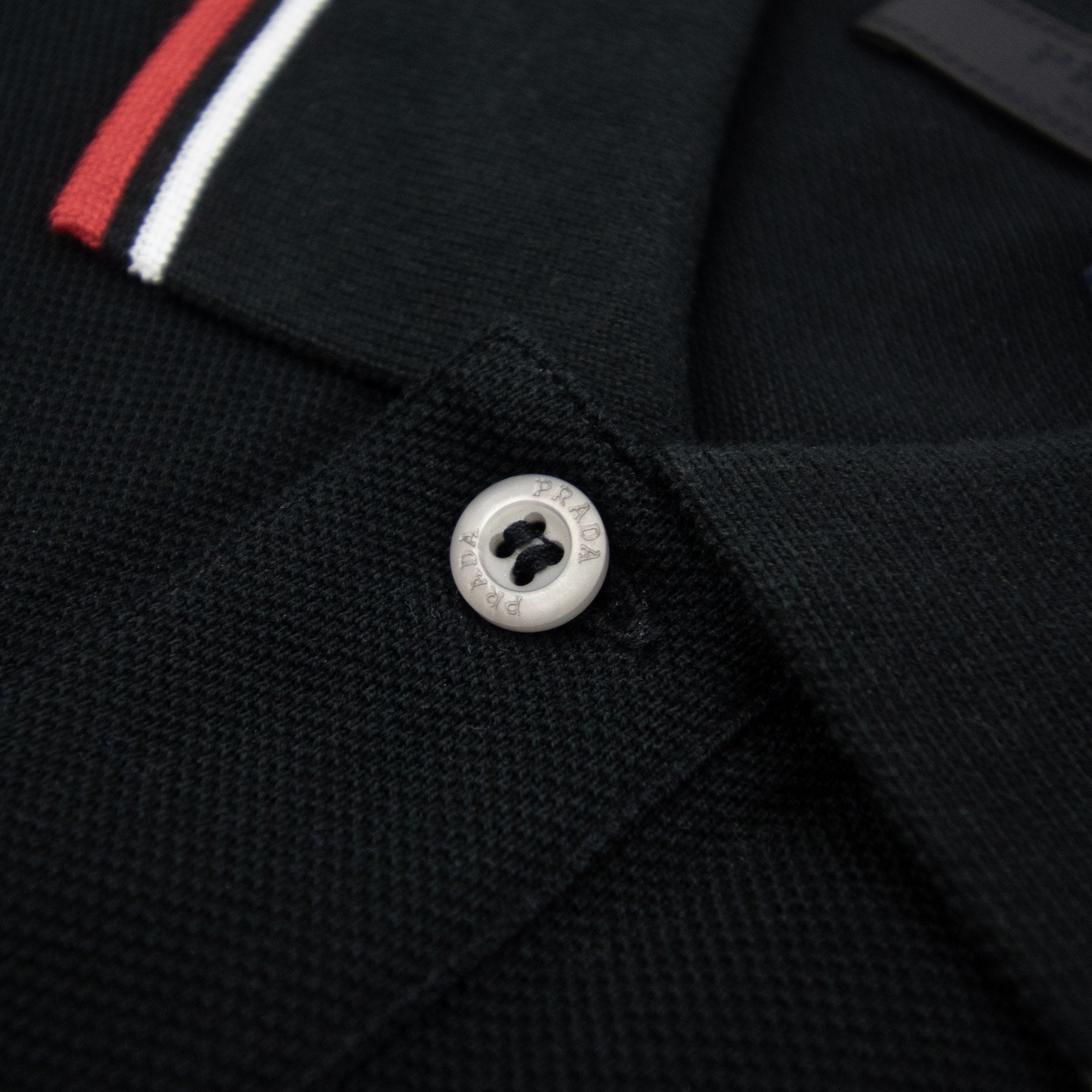 Prada Piquet Short Sleeve Polo Black