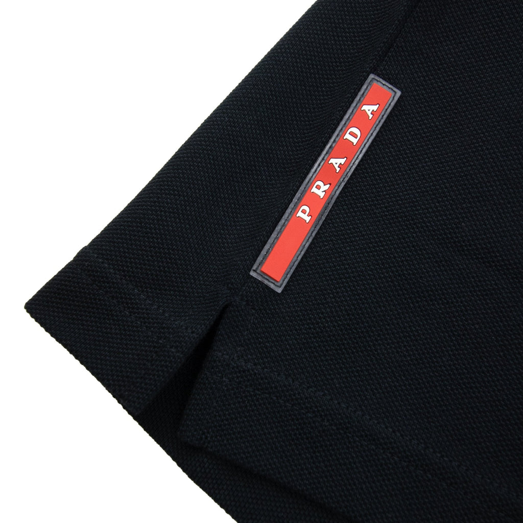 Prada Piquet Cotton Polo Black/grey