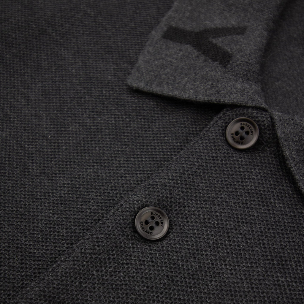 Burberry Ryland Block Collar Writing Polo Dark Grey