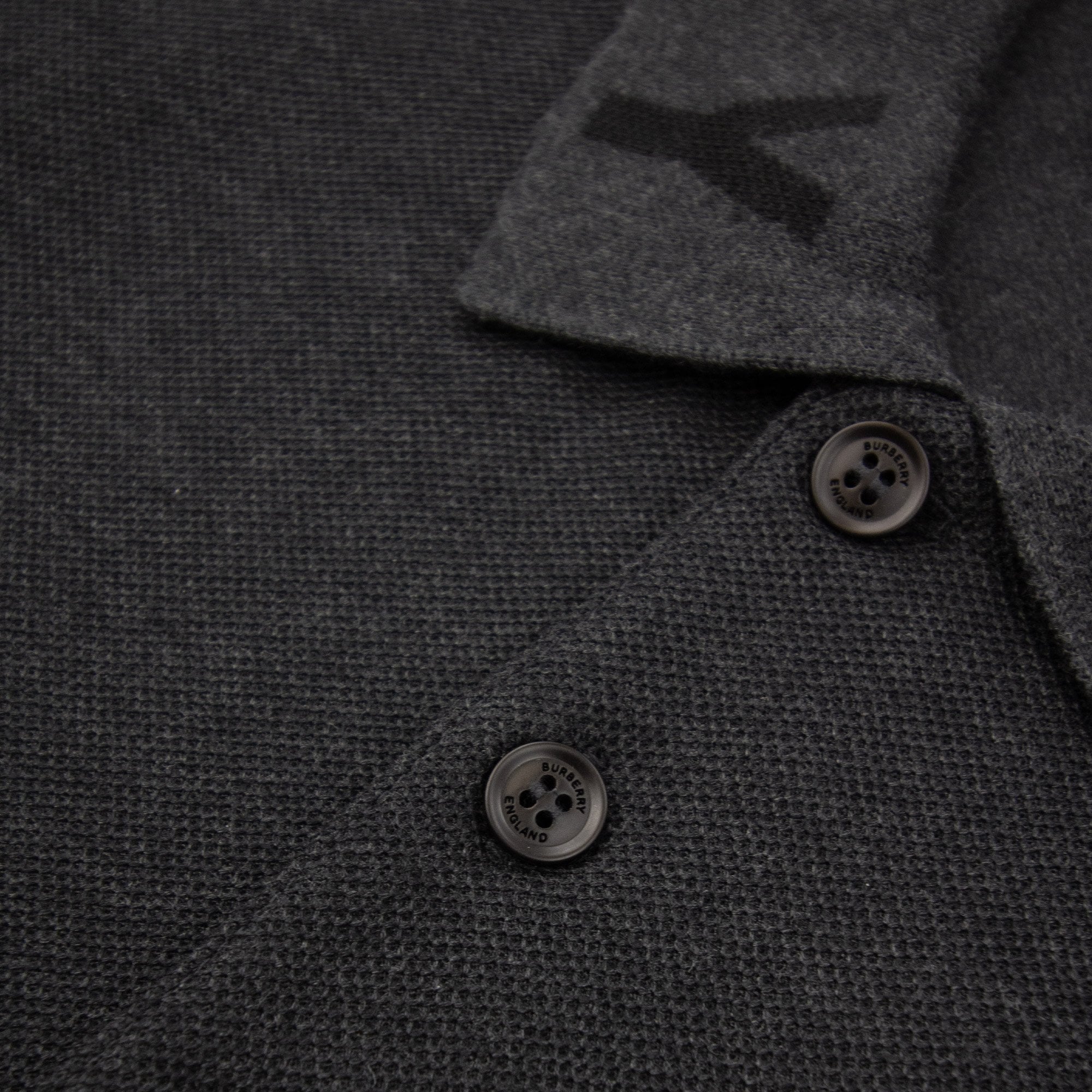 Burberry Ryland Block Collar Writing Polo Dark Grey