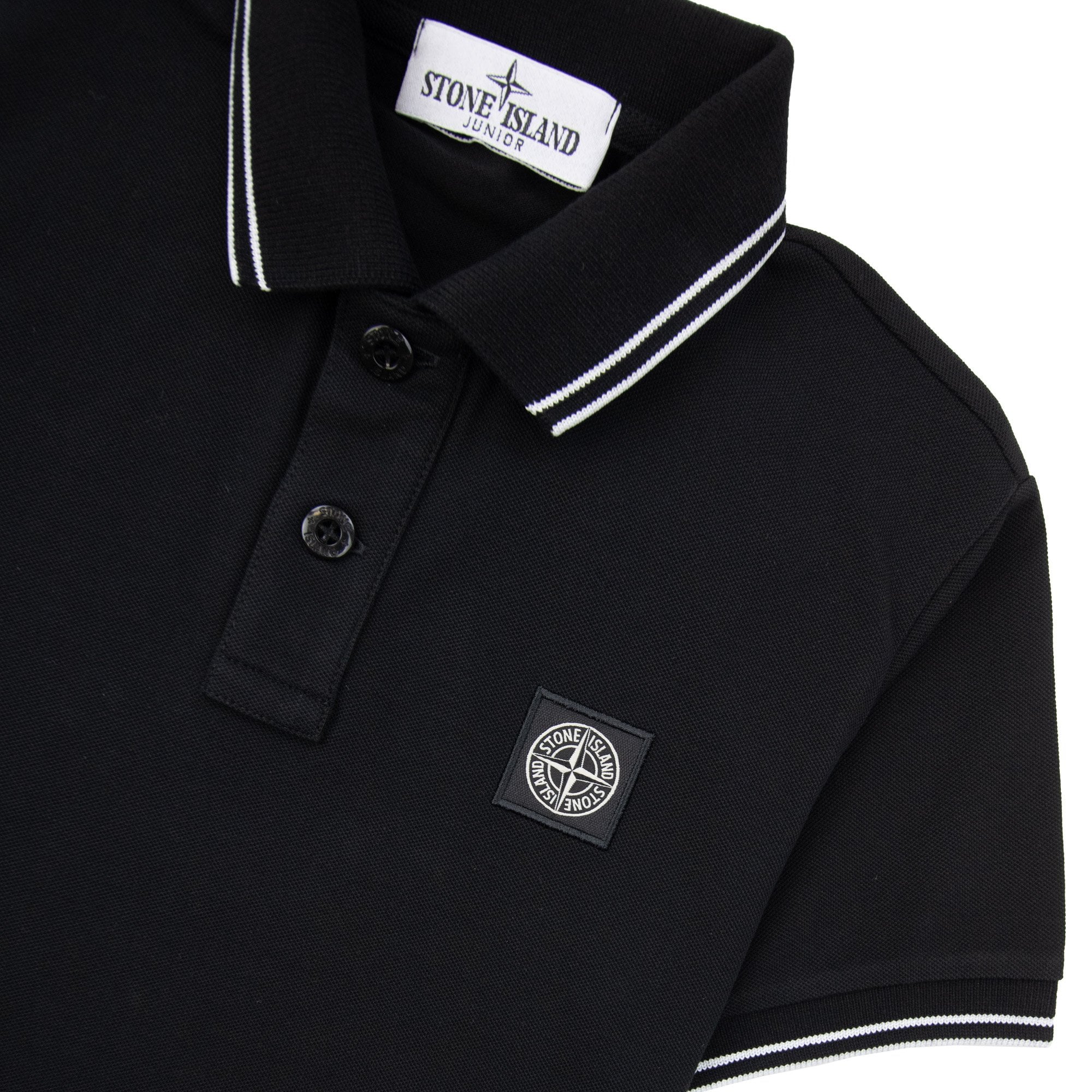 Stone Island Polo Ss Kids Black V0029