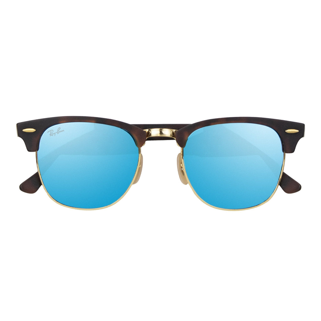 Ray.ban Clubmaster Flash Lense Sunglasses Silver Blue