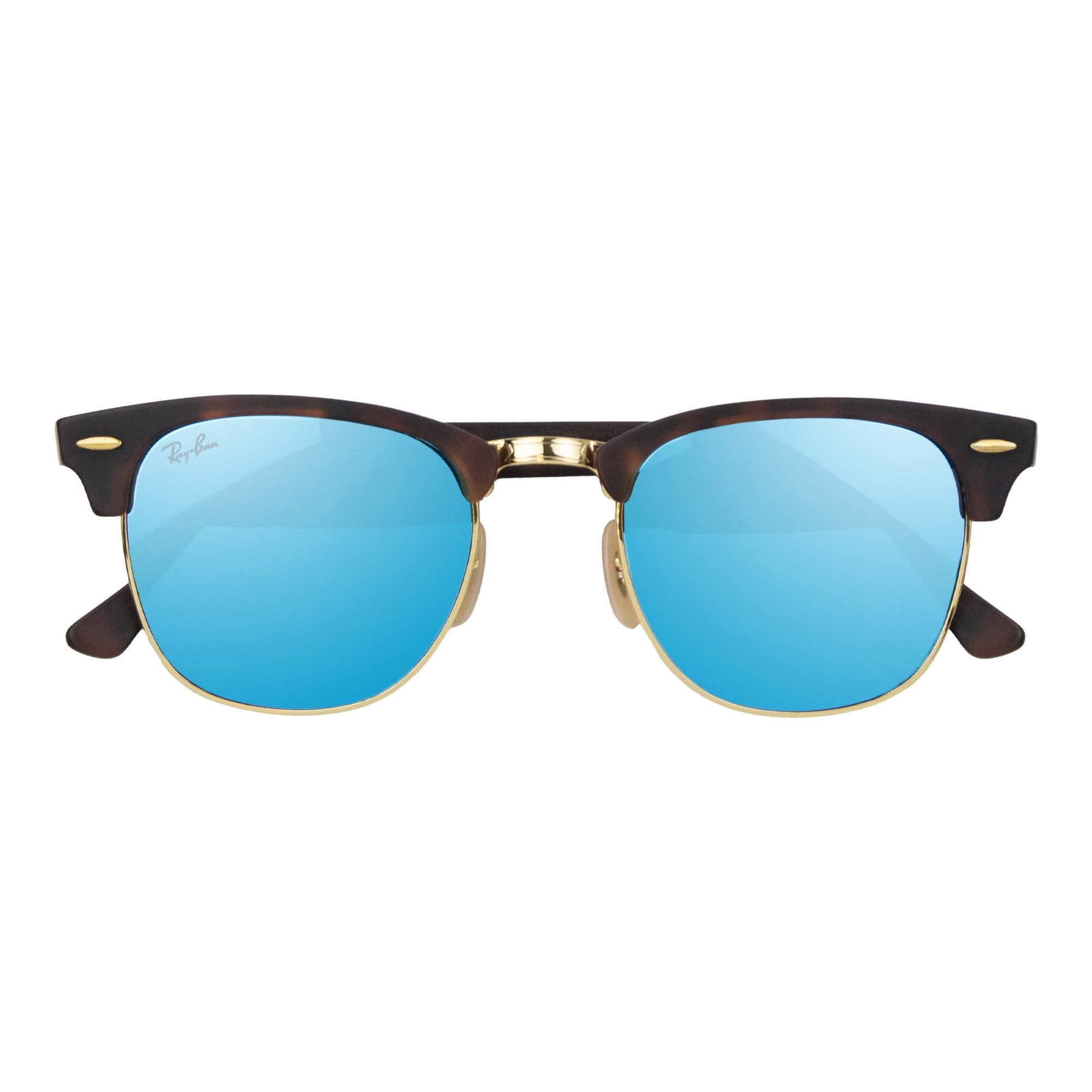 Ray.ban Clubmaster Flash Lense Sunglasses Silver Blue