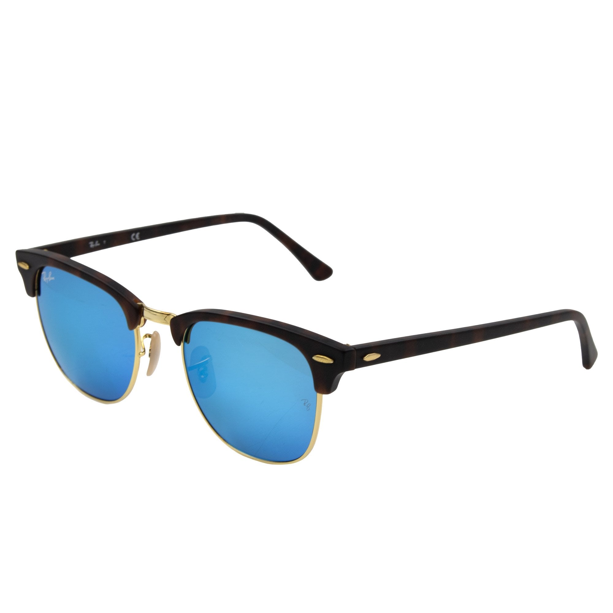 Ray.ban Clubmaster Flash Lense Sunglasses Silver Blue