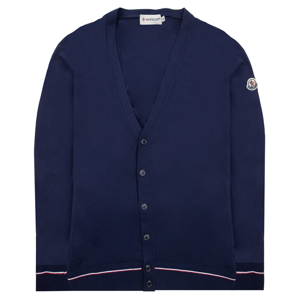 Moncler Tri-colour Knitted Button Cardigan Navy 778