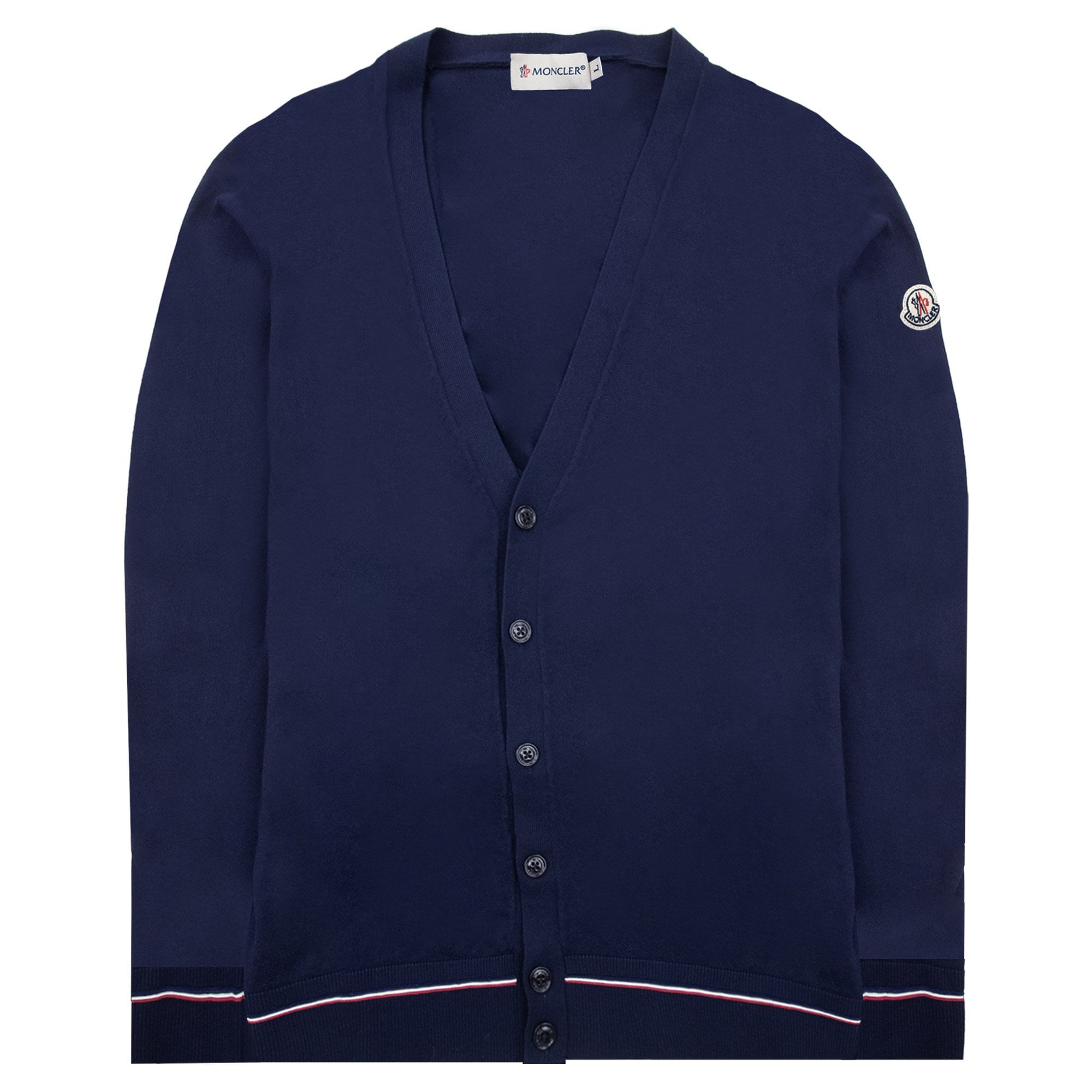 Moncler Tri-colour Knitted Button Cardigan Navy 778