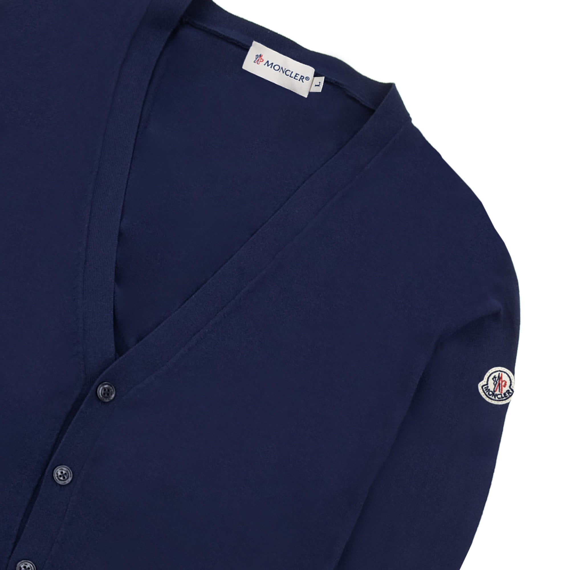 Moncler Tri-colour Knitted Button Cardigan Navy 778