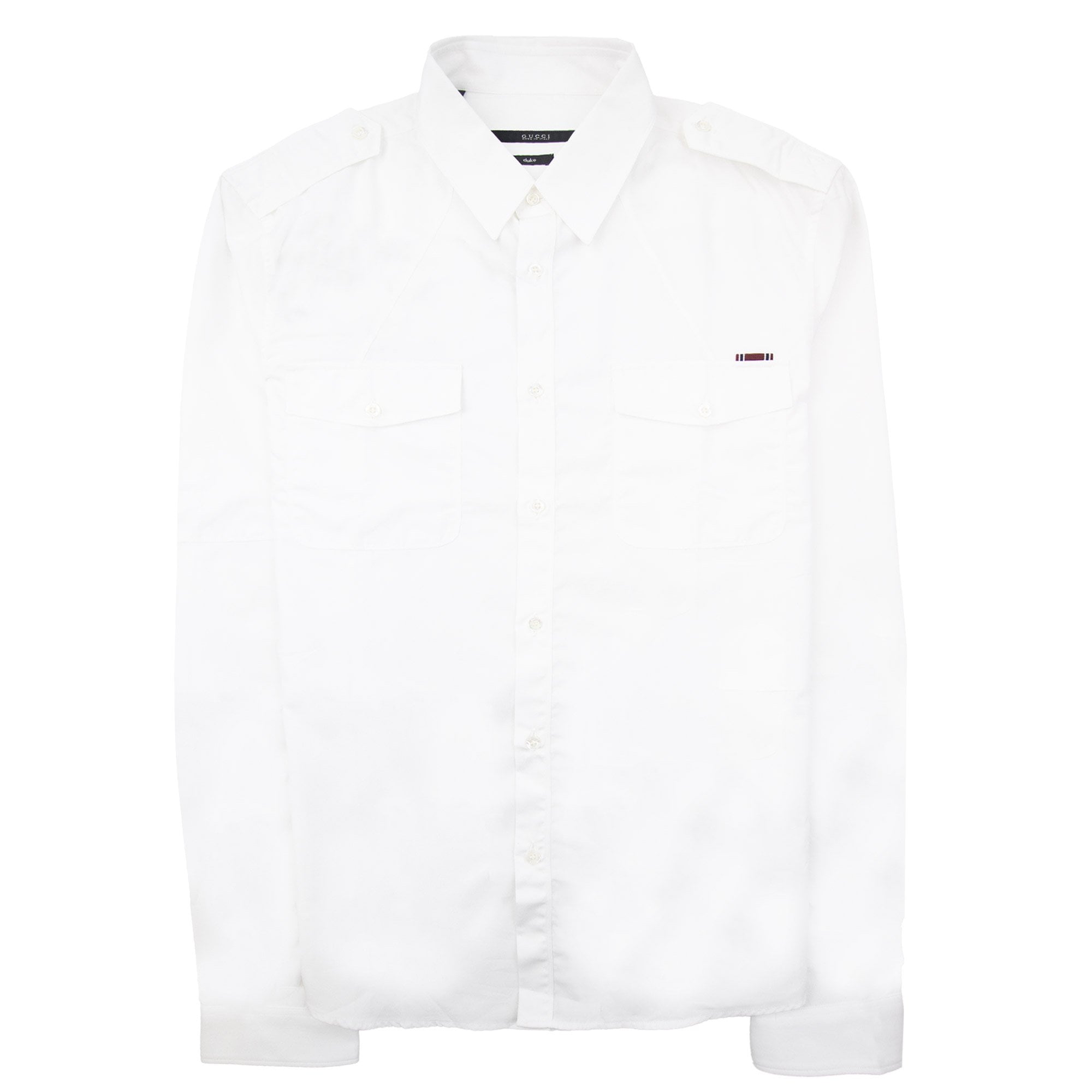 Gucci Poplin Army Shoulder Shirt White