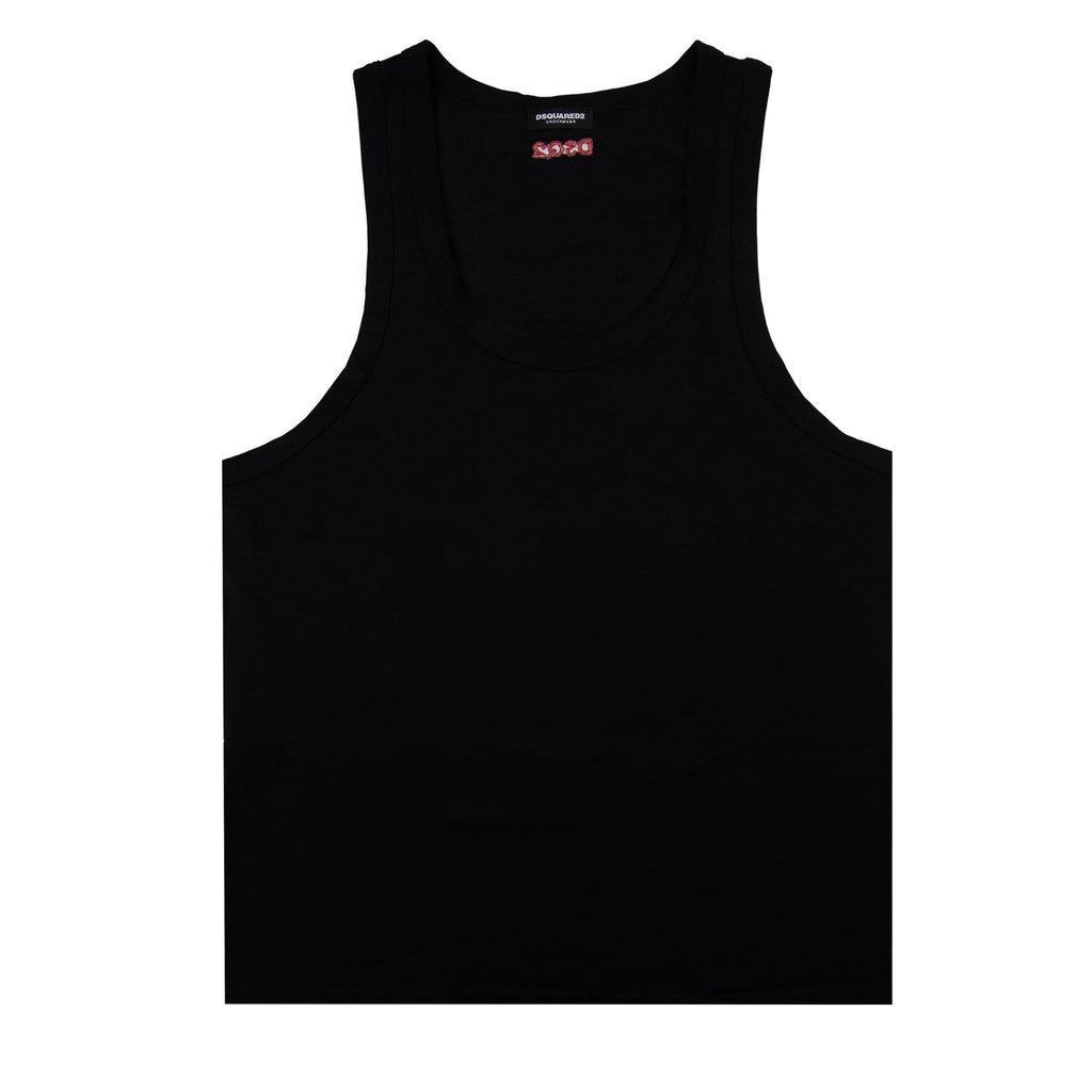 Dsquared2 Swim Shorts & Underw Embroidered Dsq2 Logo Vest Black/red