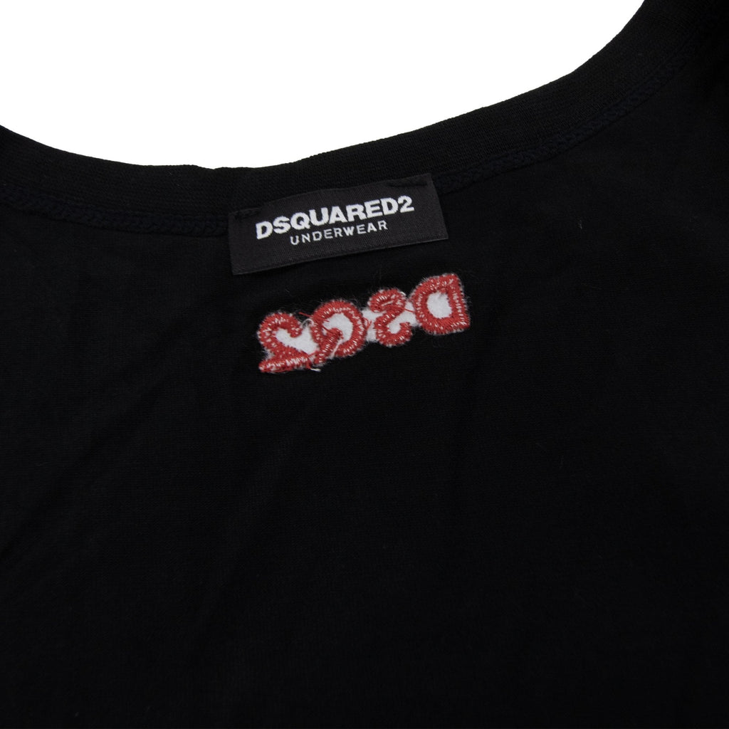 Dsquared2 Swim Shorts & Underw Embroidered Dsq2 Logo Vest Black/red