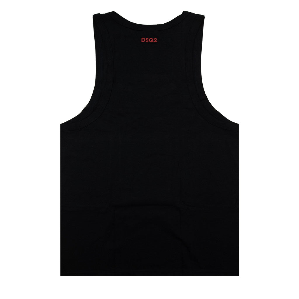 Dsquared2 Swim Shorts & Underw Embroidered Dsq2 Logo Vest Black/red
