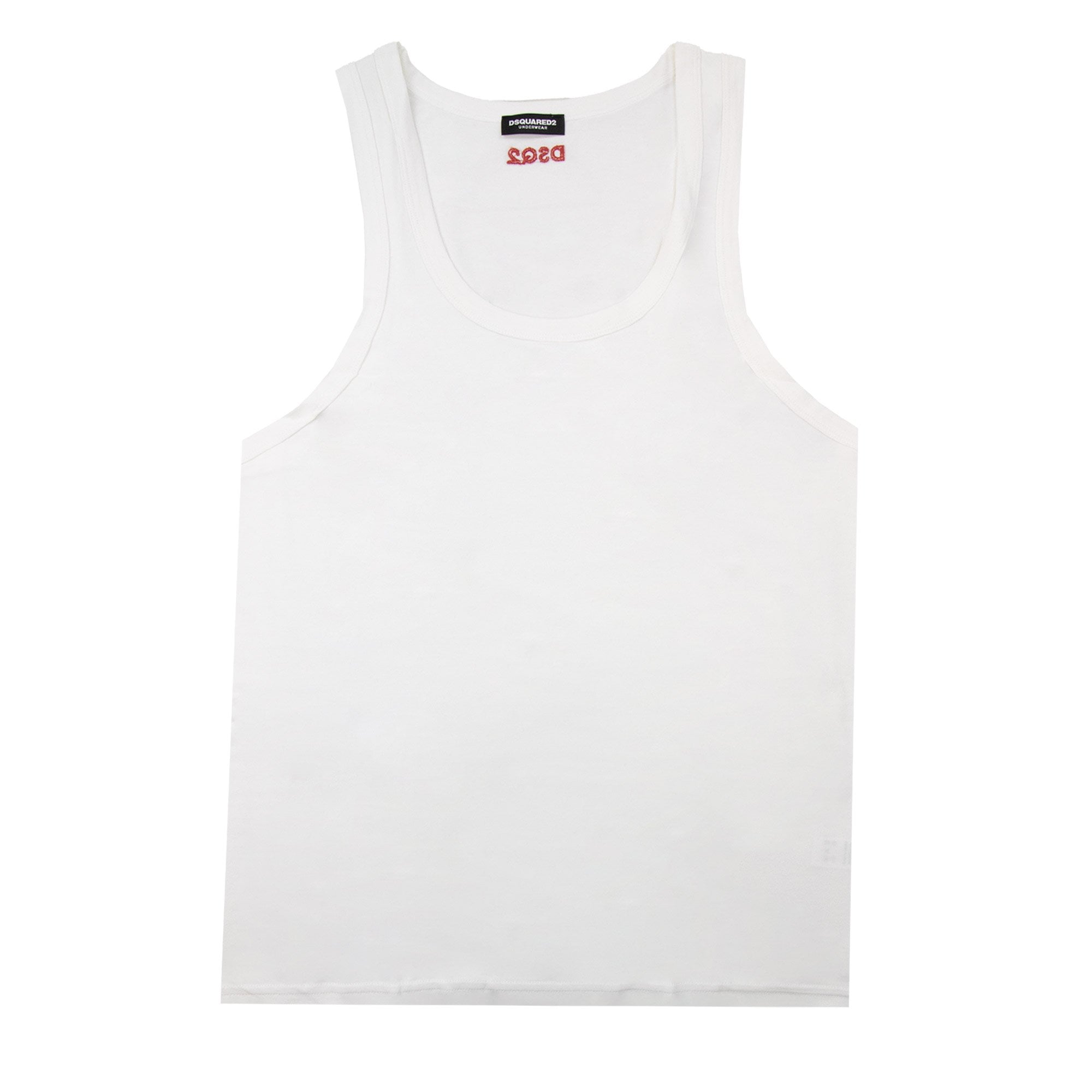 Dsquared2 Swim Shorts & Underw Embroidered Dsq2 Logo Vest White/red