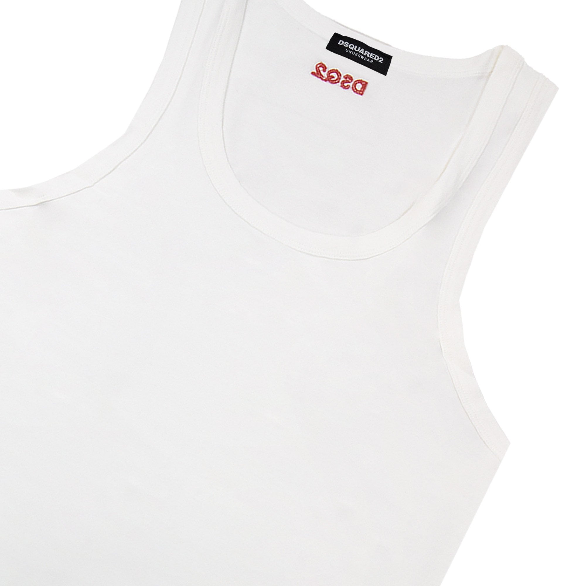 Dsquared2 Swim Shorts & Underw Embroidered Dsq2 Logo Vest White/red