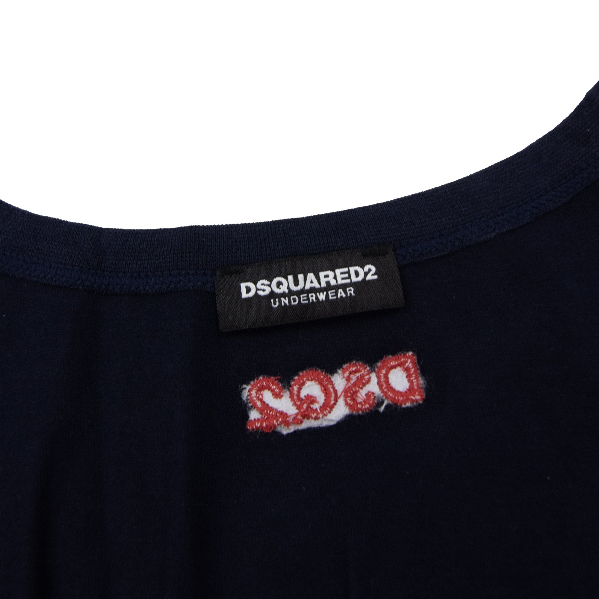 Dsquared2 Swim Shorts & Underw Embroidered Dsq2 Logo Vest Navy