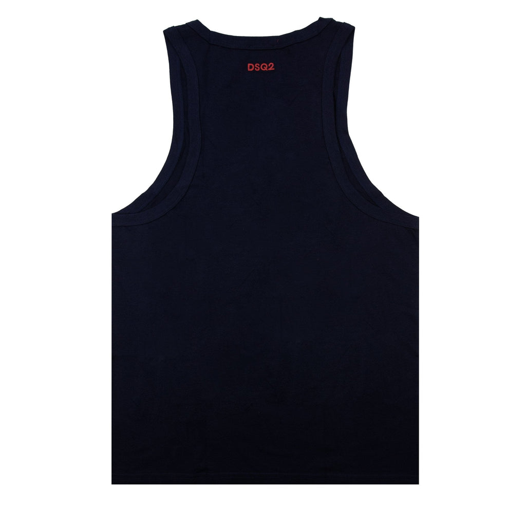 Dsquared2 Swim Shorts & Underw Embroidered Dsq2 Logo Vest Navy