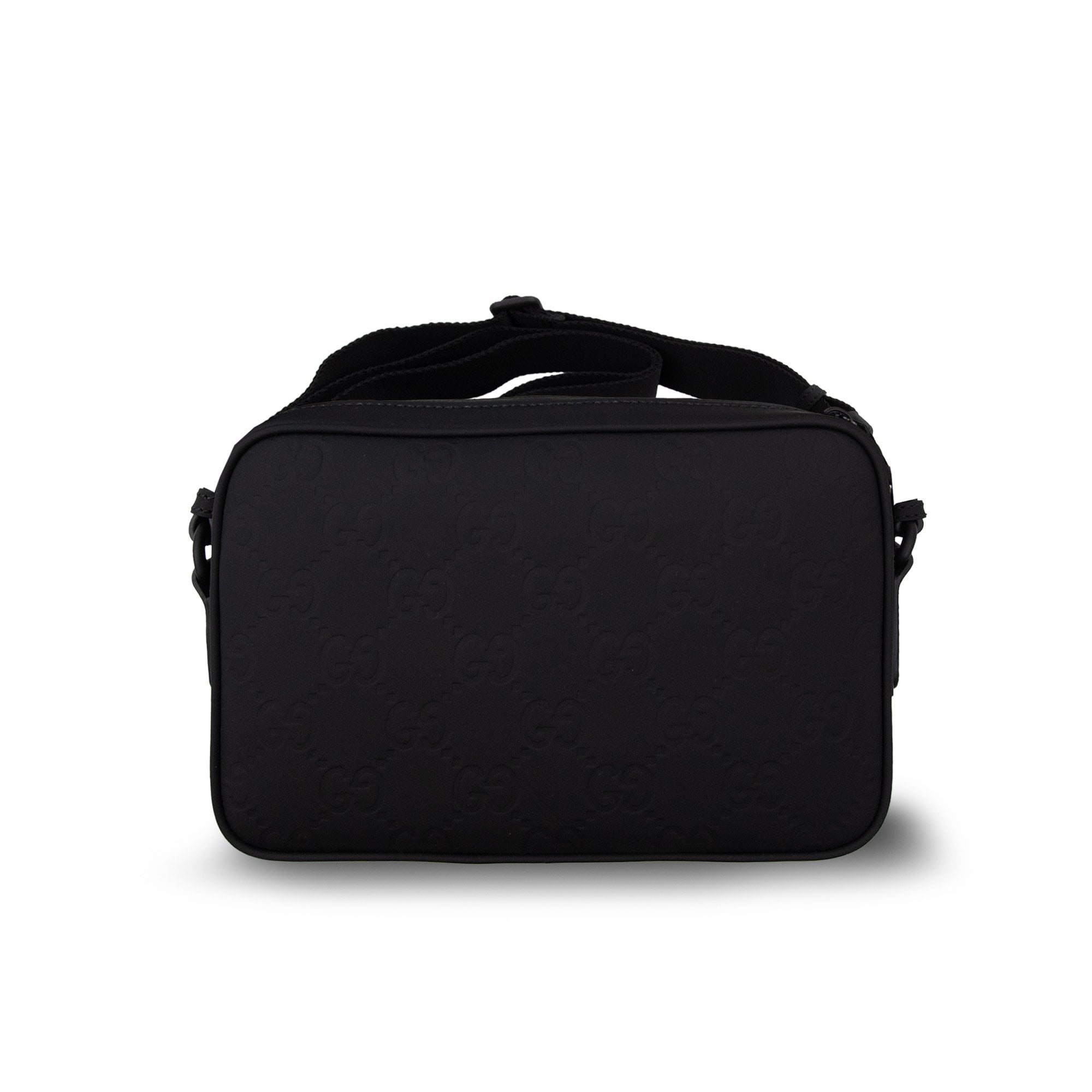 Gucci Rubberised Leather Crossbody Bag Black