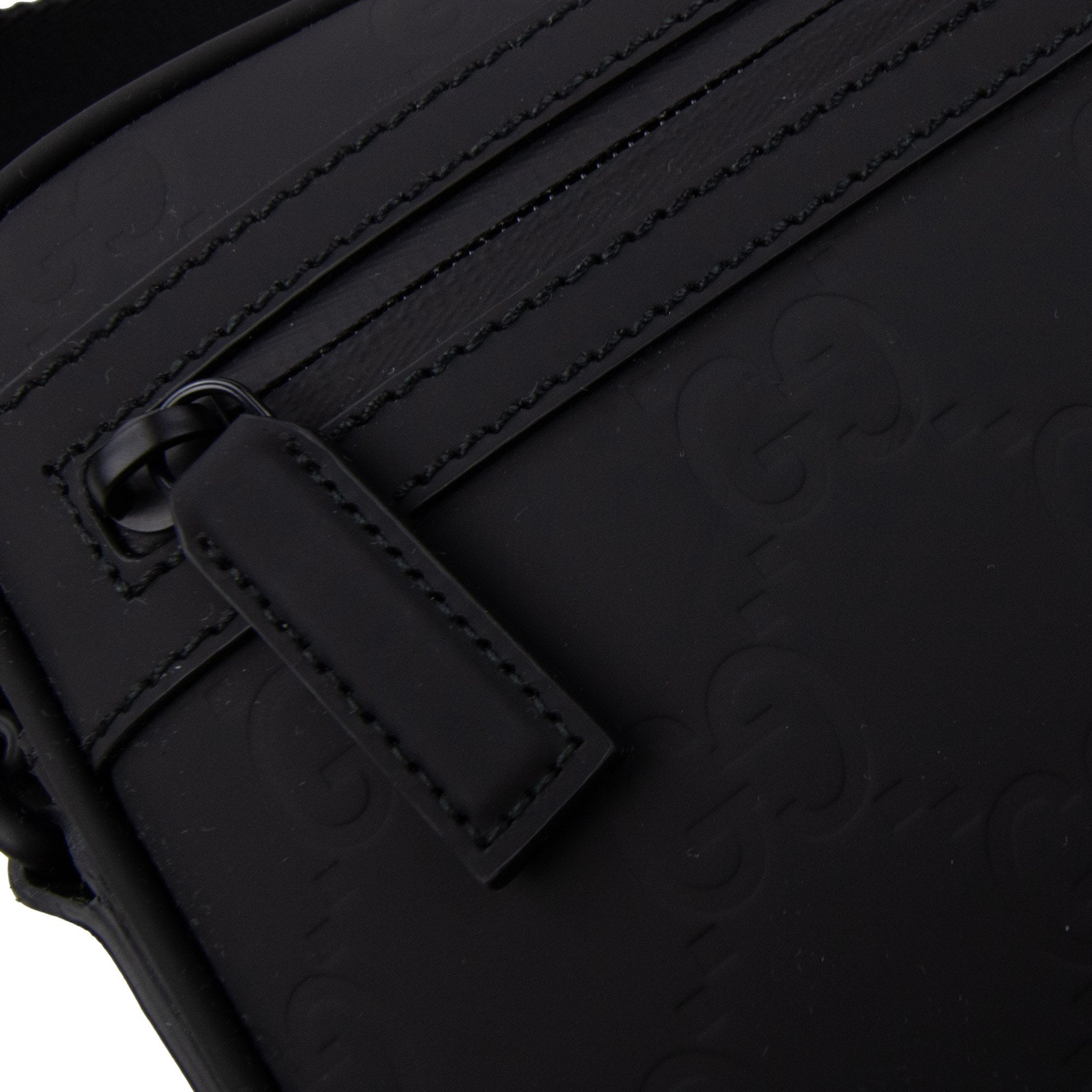 Gucci Rubberised Leather Crossbody Bag Black