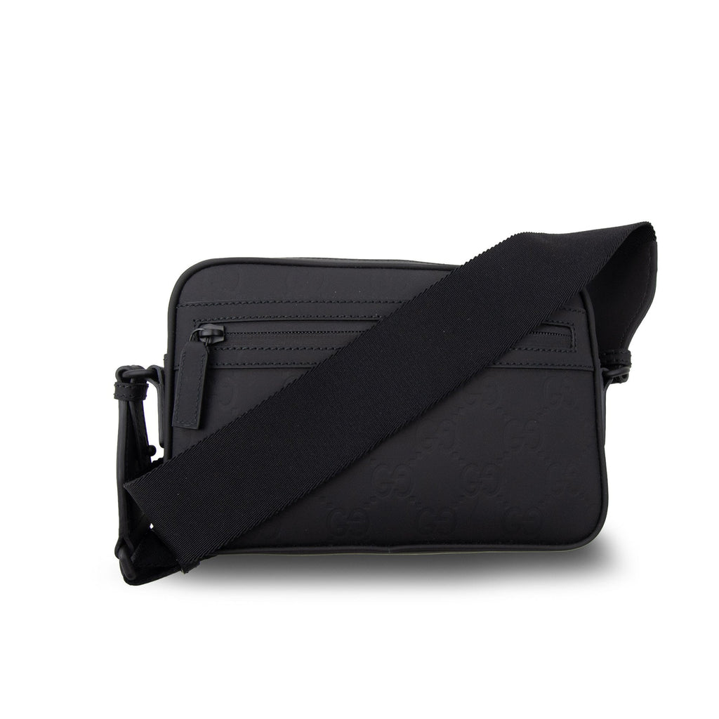 Gucci Rubberised Leather Crossbody Bag Black