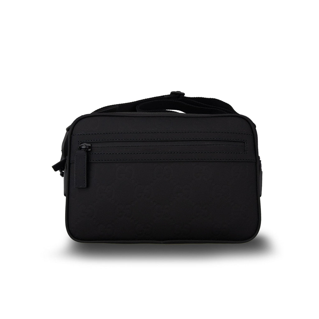 Gucci Rubberised Leather Crossbody Bag Black
