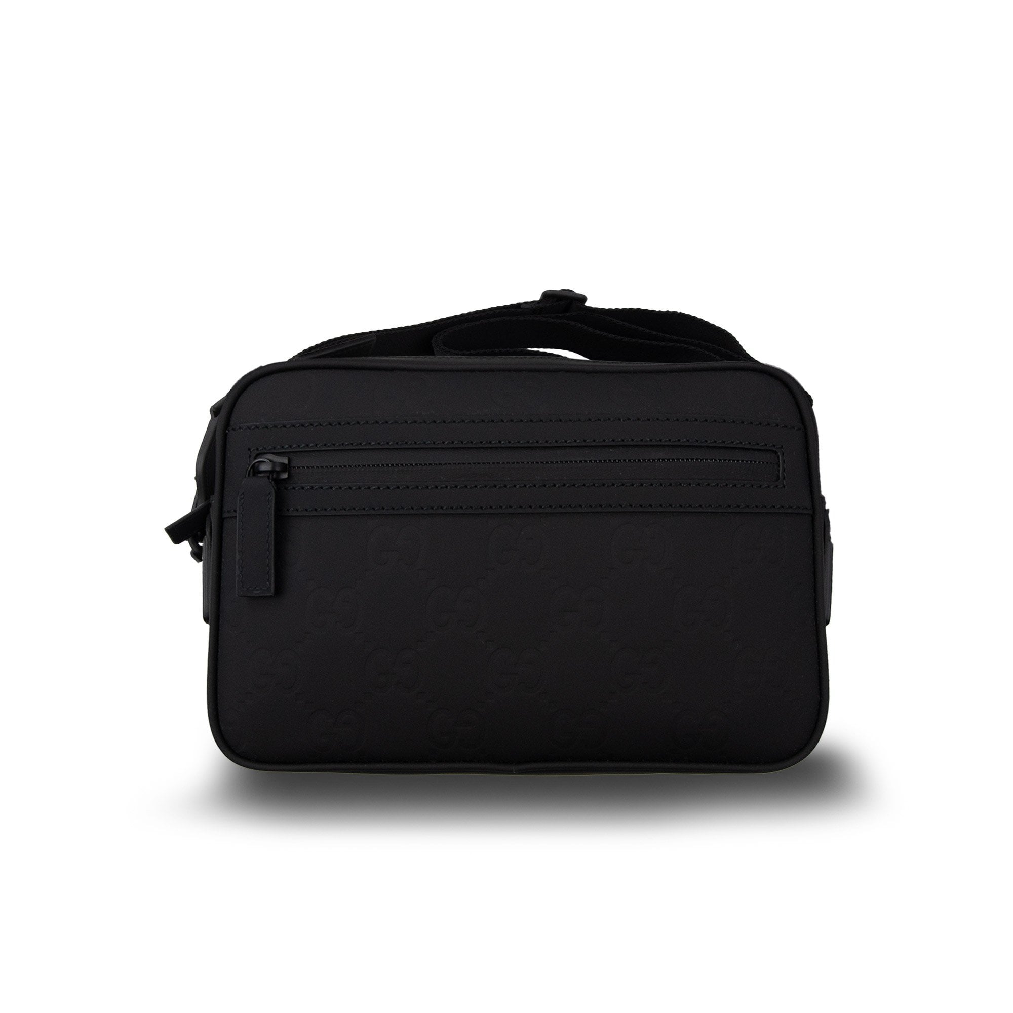 Gucci Rubberised Leather Crossbody Bag Black