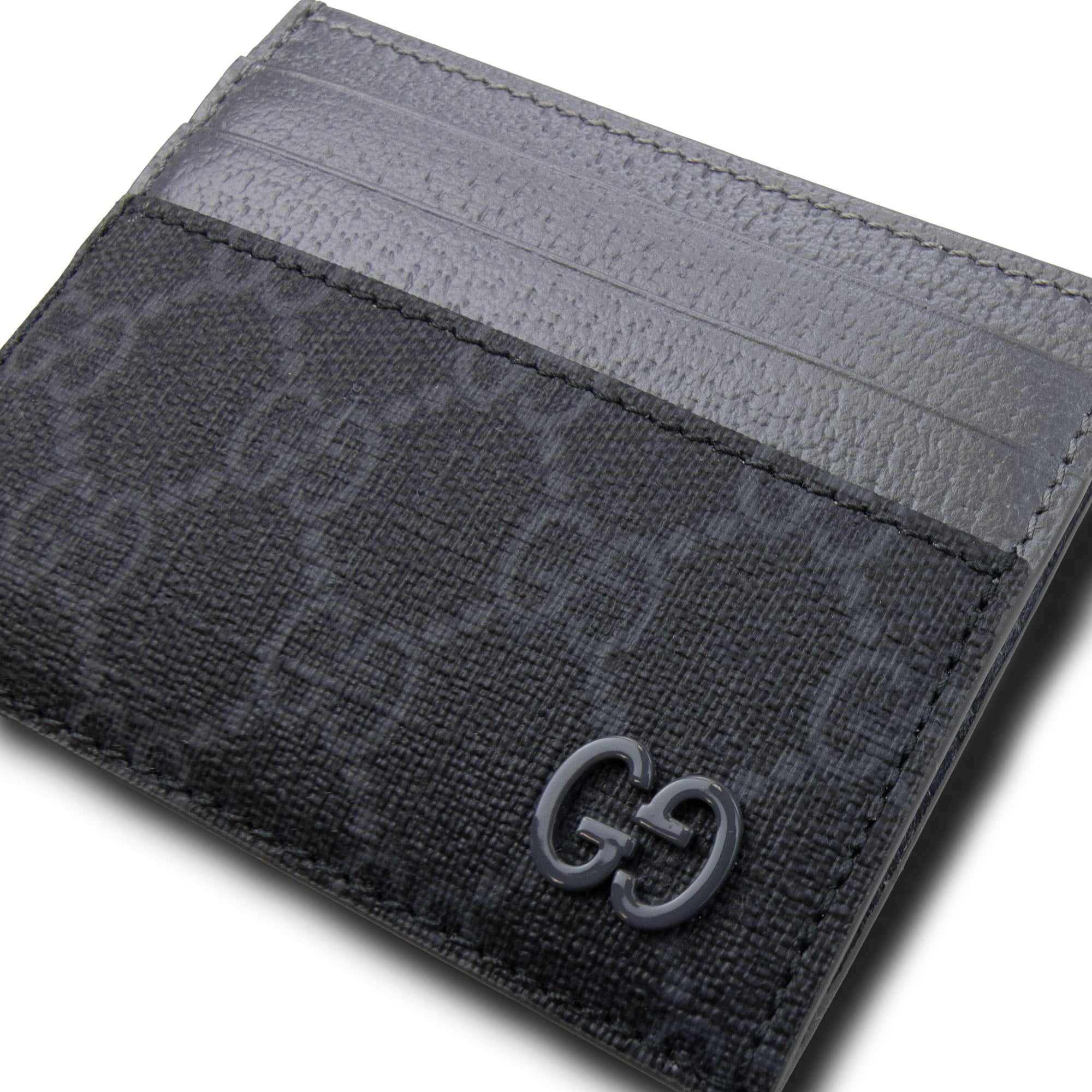Gucci Bi-colour Card Case With Gg Detail Black